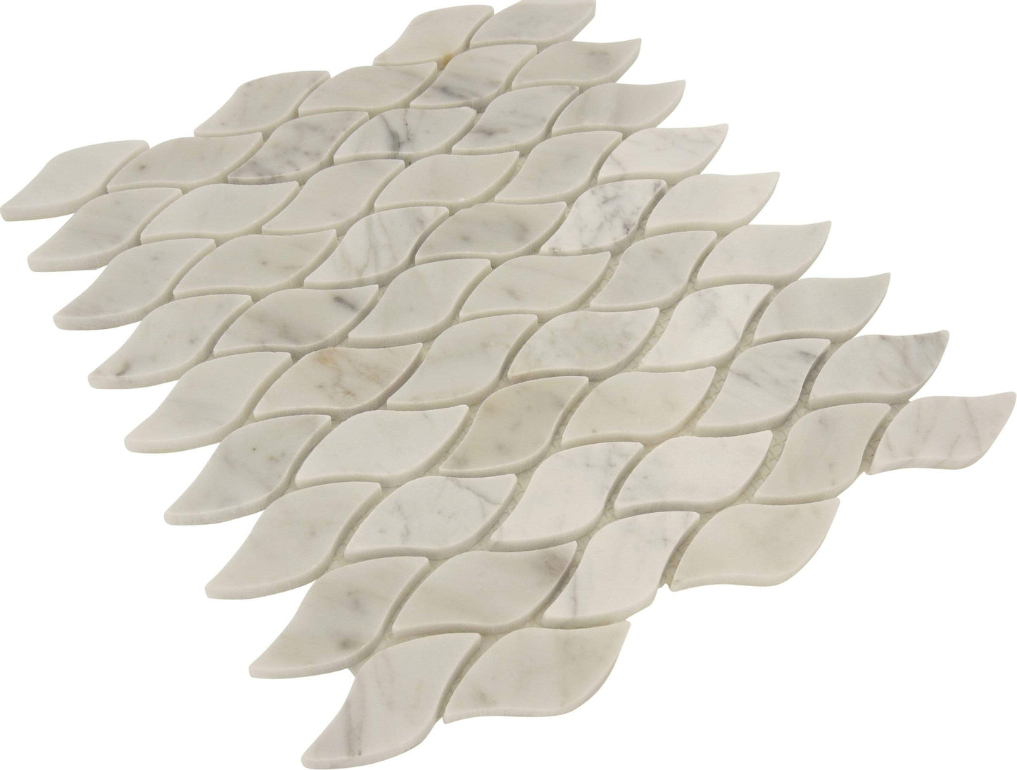 Seagull White Carrara Polished Stone Tile Tuscan Glass