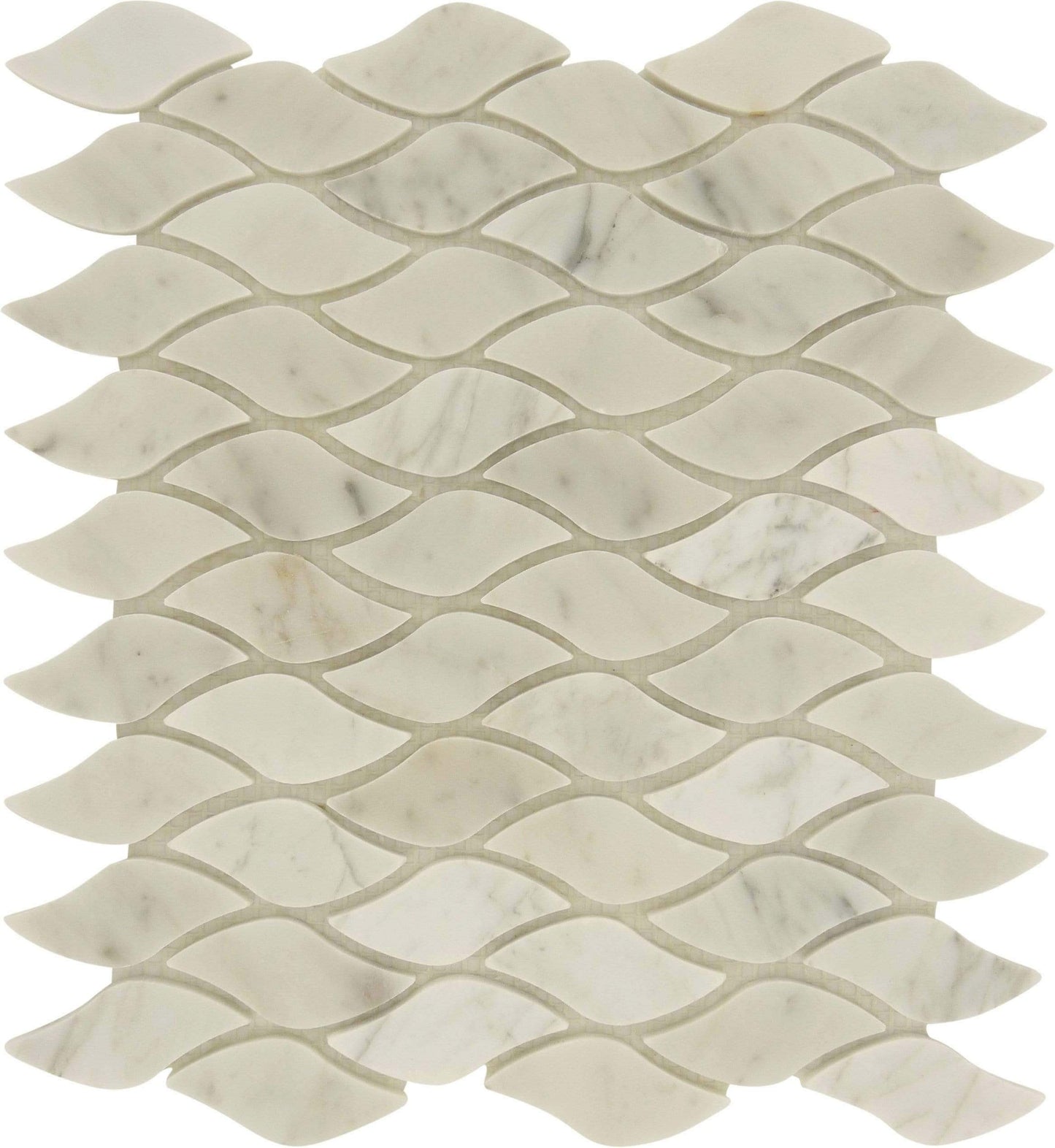 Seagull White Carrara Polished Stone Tile Tuscan Glass