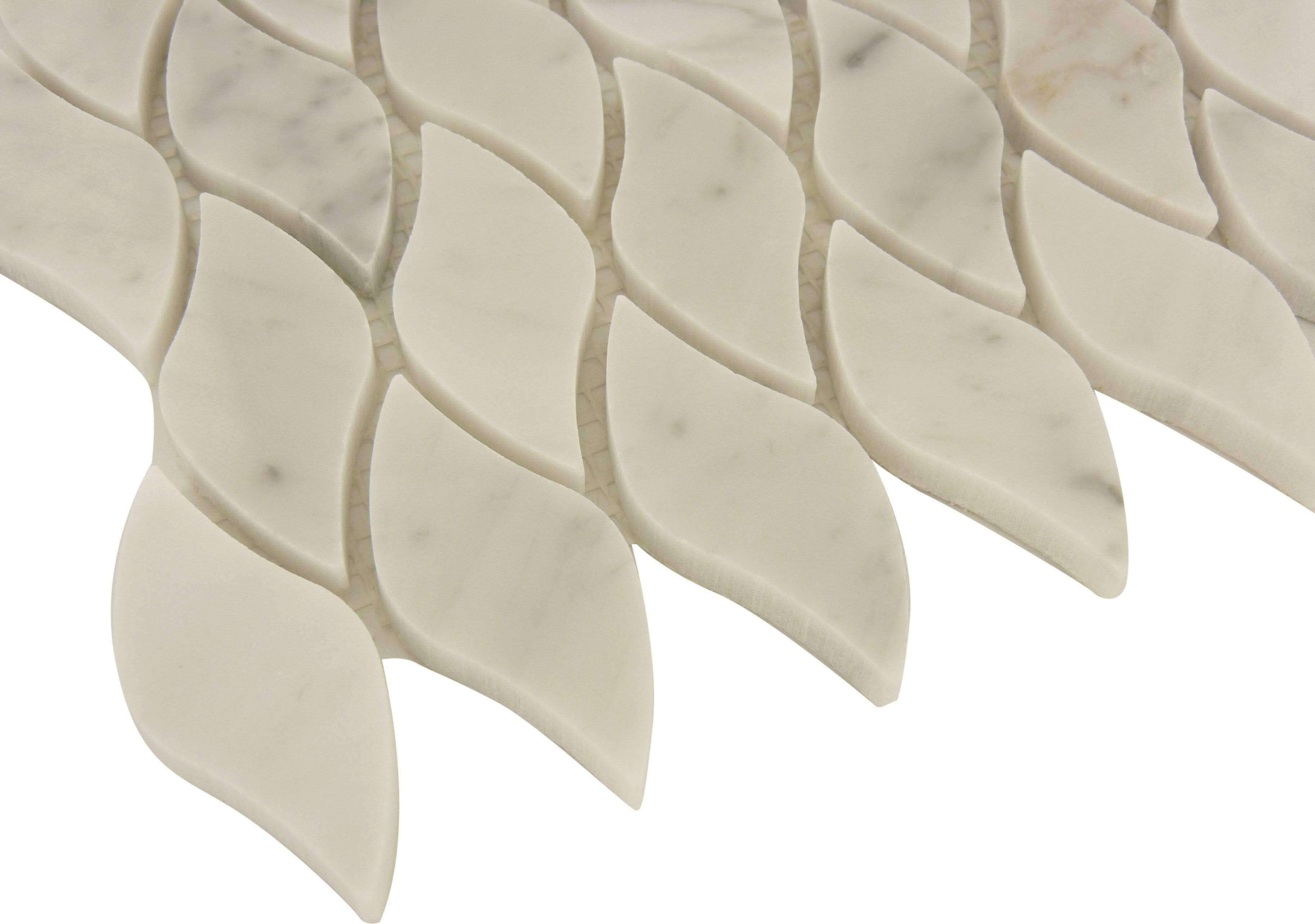 Seagull White Carrara Polished Stone Tile Tuscan Glass