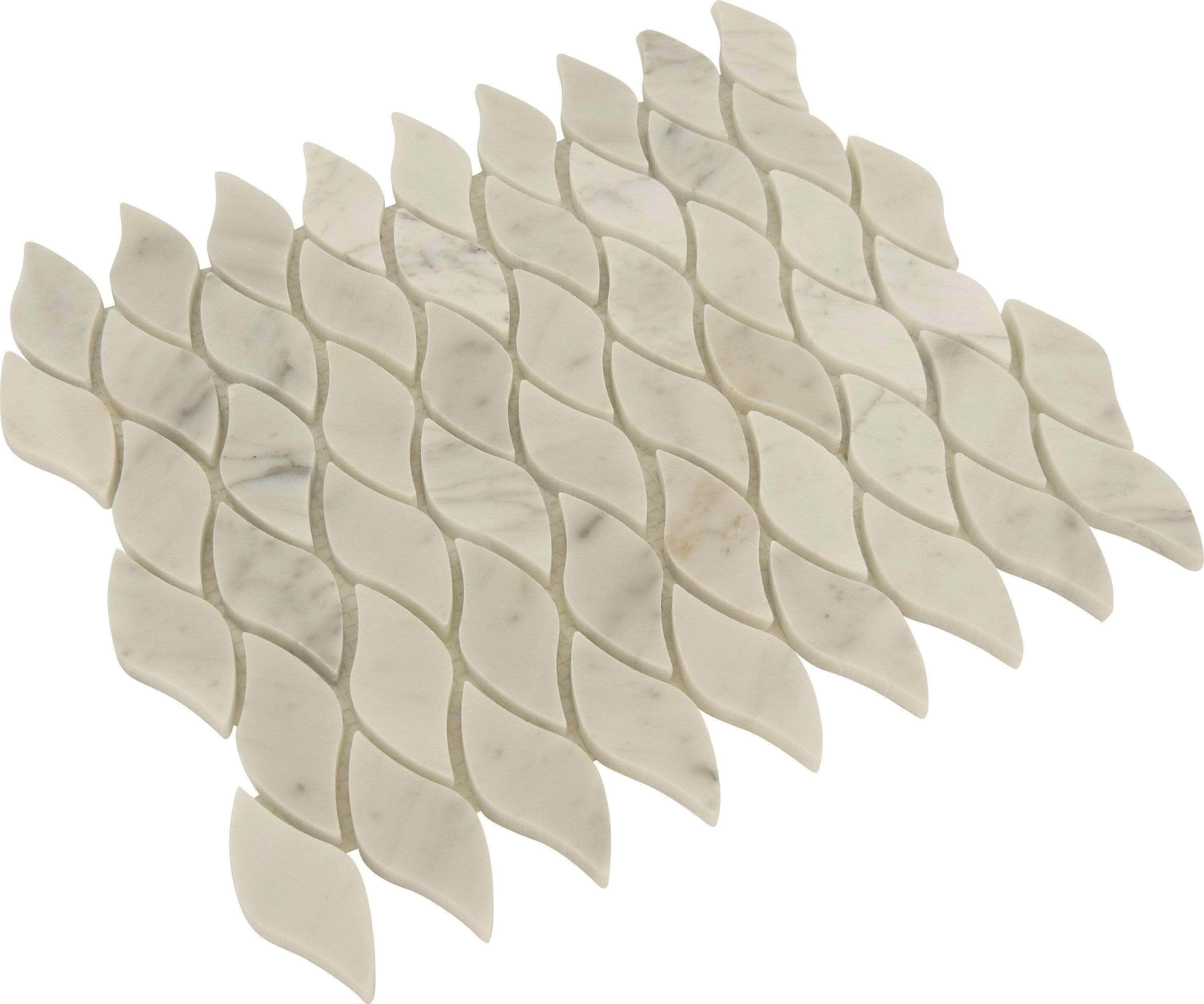 Seagull White Carrara Polished Stone Tile Tuscan Glass