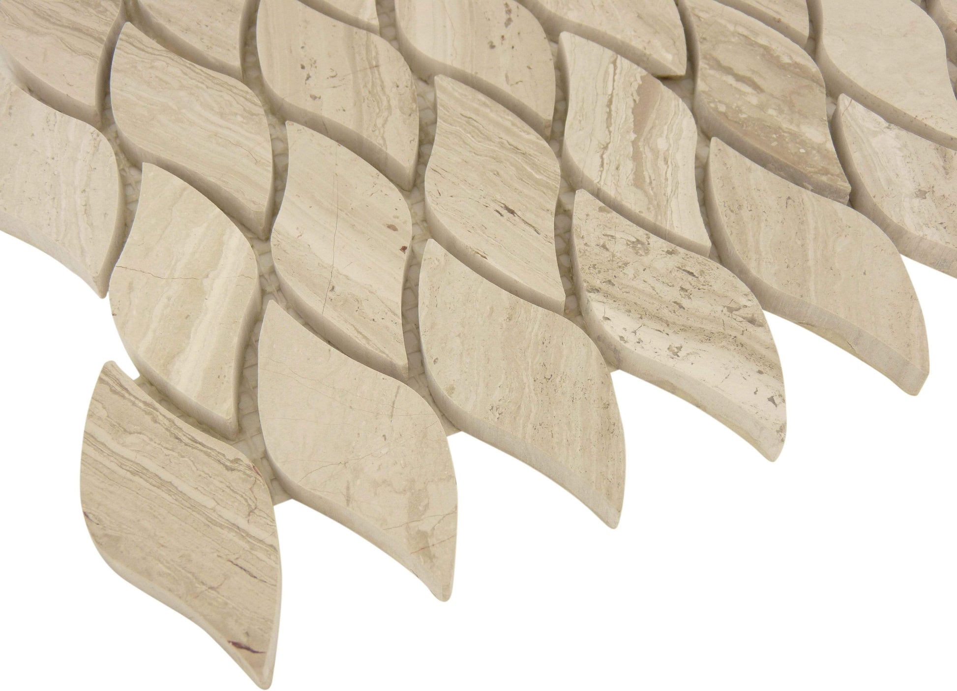 Seagull Wooden Beige Polished Stone Tile Tuscan Glass