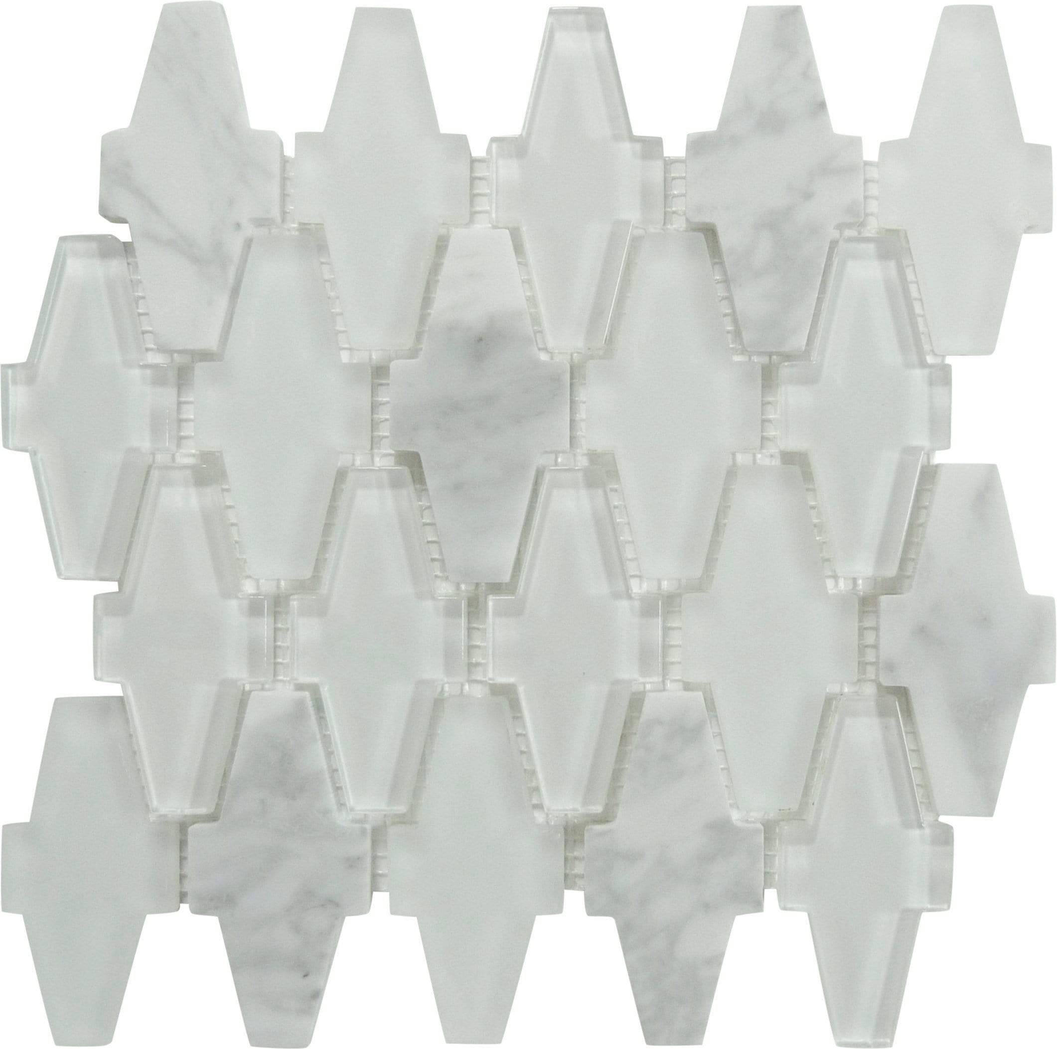 Pure Crossroads Carrara Stone and Glass Tile Tuscan Glass