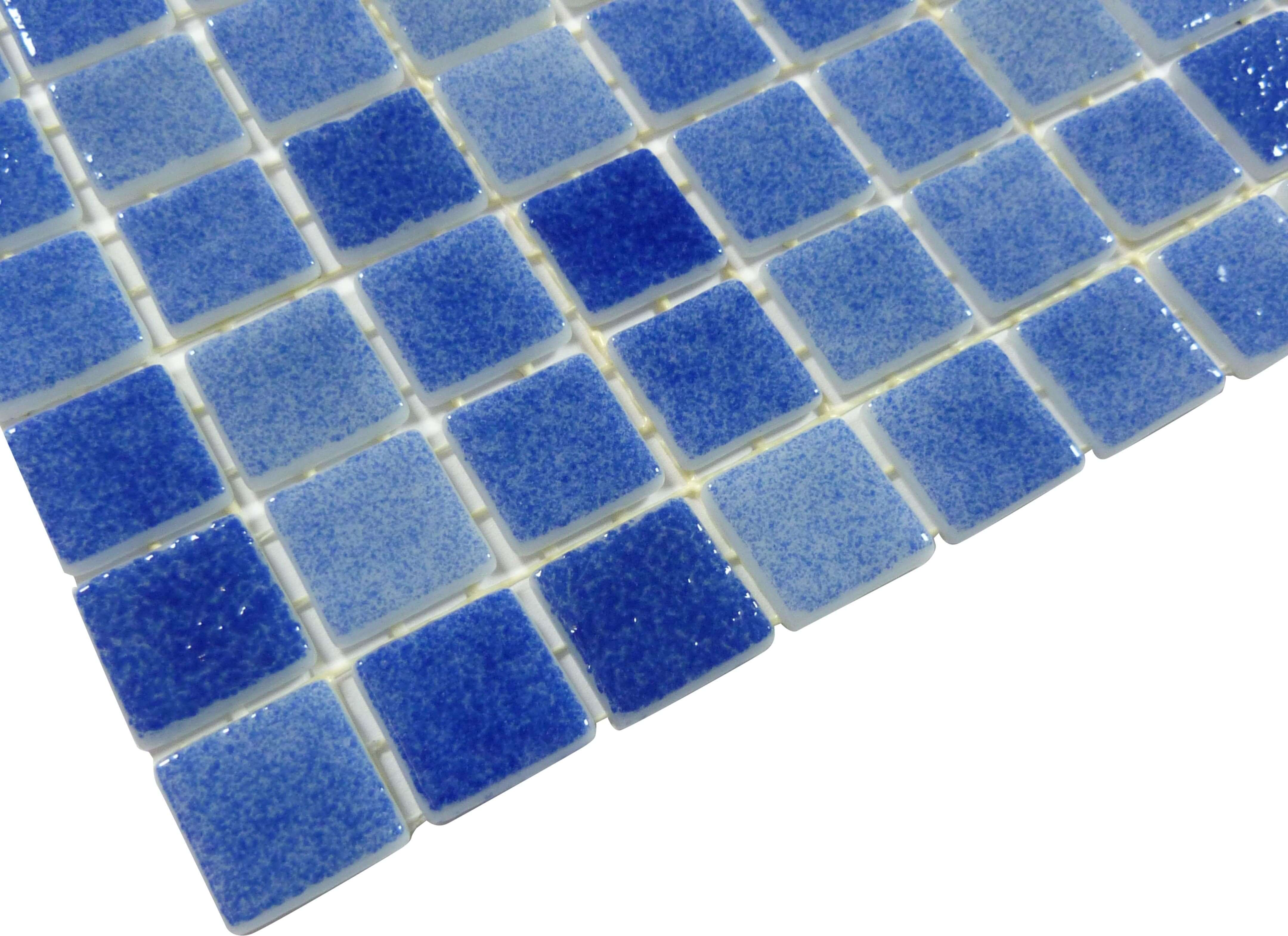 Azul Blue 7/8'' x 7/8'' Glossy Glass Pool Tile Universal Glass Designs