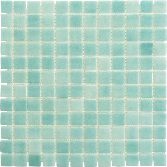 Verde Caribe Green 7/8'' x 7/8'' Glossy Glass Pool Tile Universal Glass Designs