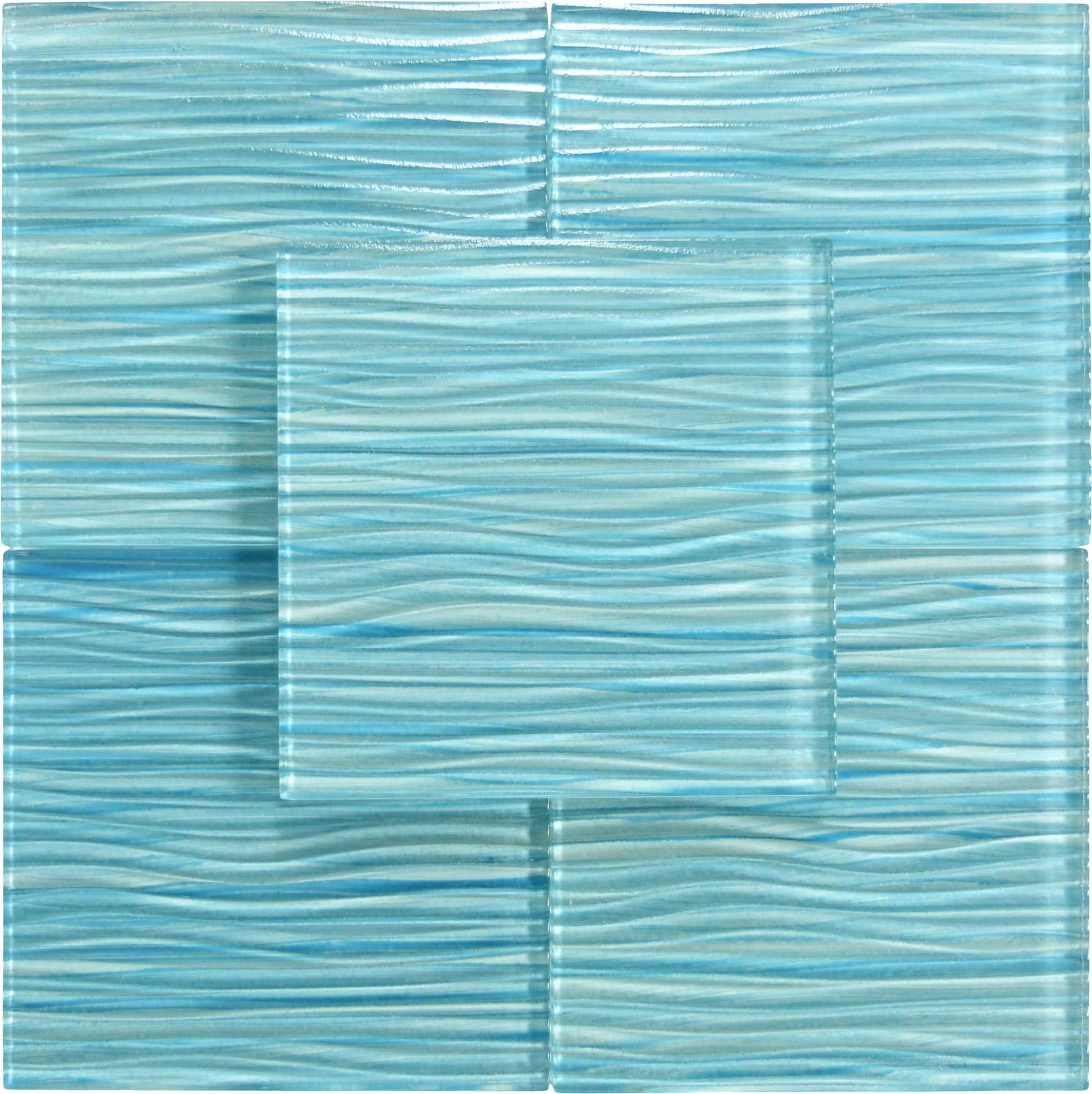 Barbados Caribbean Blue Wave 6x6 Glossy Glass Pool Tile Universal Glass Designs