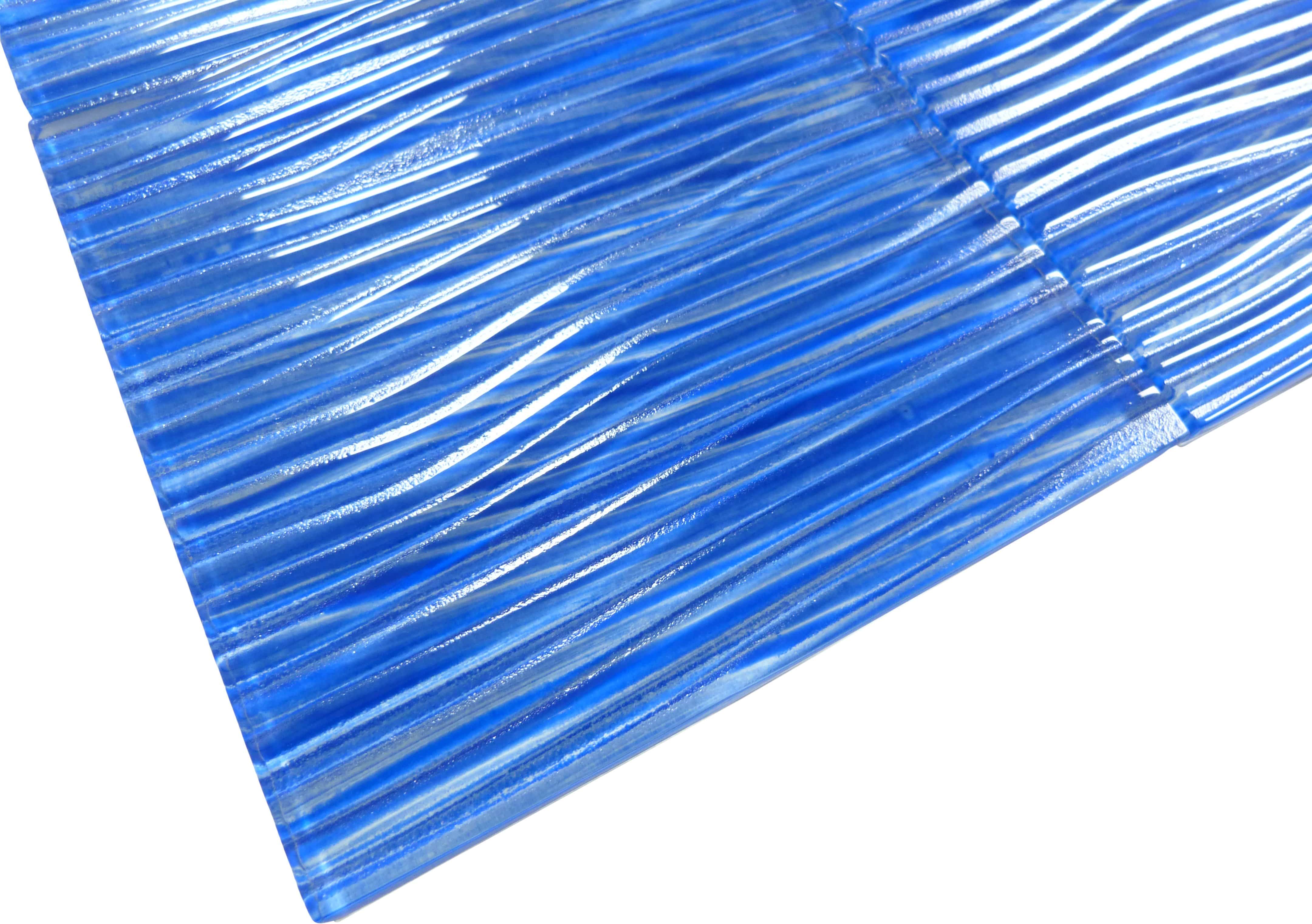 Barbados Electric Blue Wave 6x6 Glossy Glass Pool Tile Universal Glass Designs