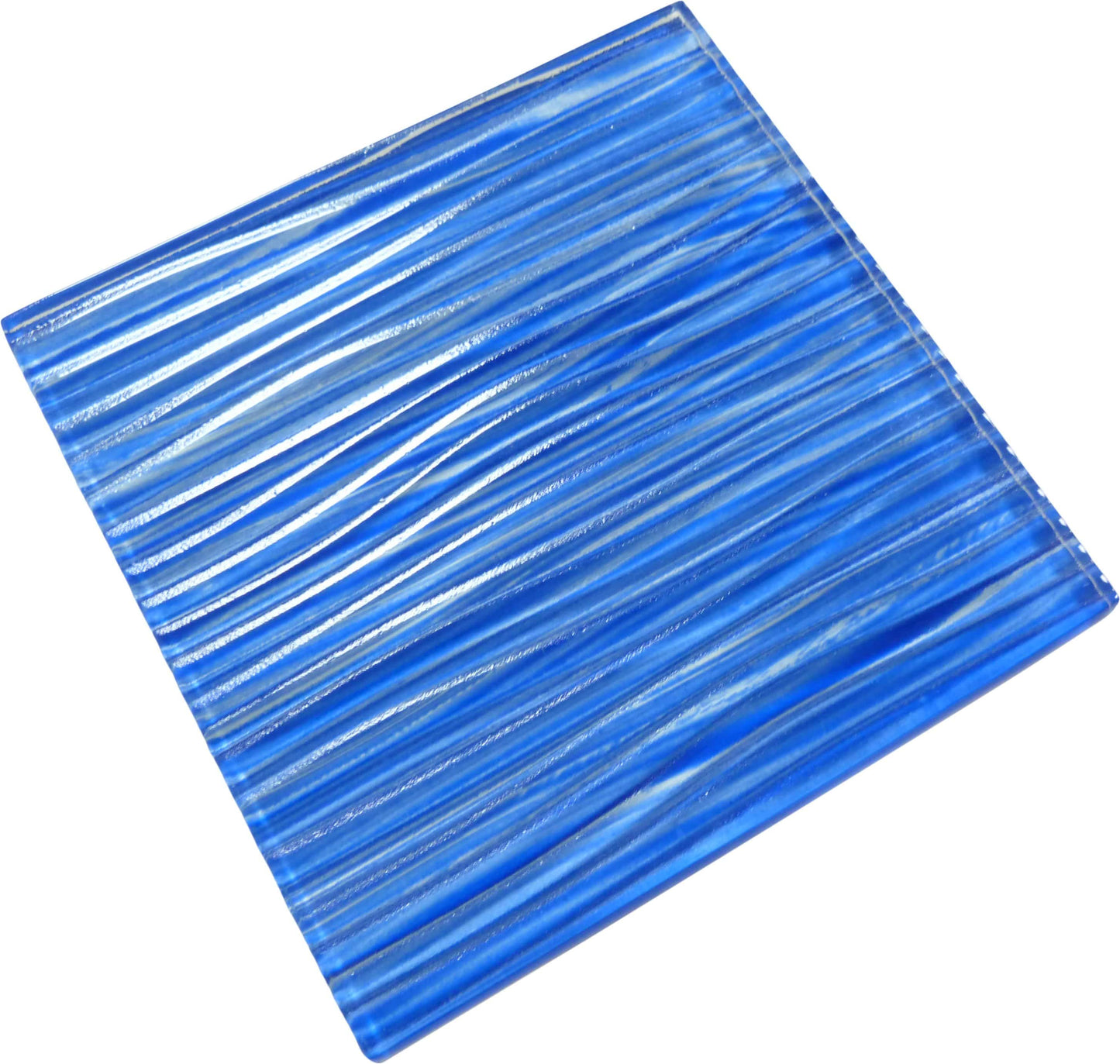 Barbados Electric Blue Wave 6x6 Glossy Glass Pool Tile Universal Glass Designs