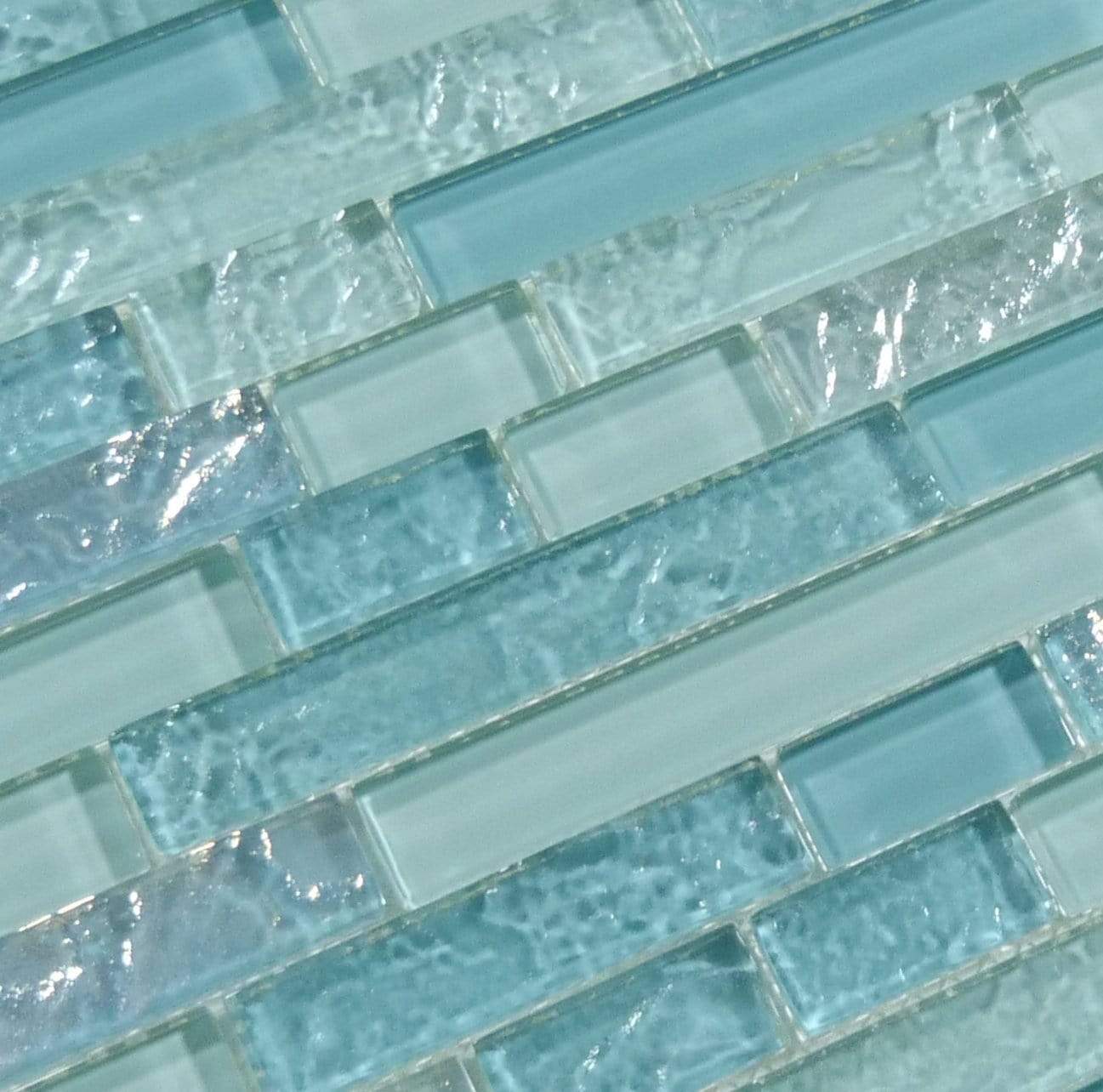 Inagua Random Brick Glossy and Iridescent Glass Pool Tile Universal Glass Designs