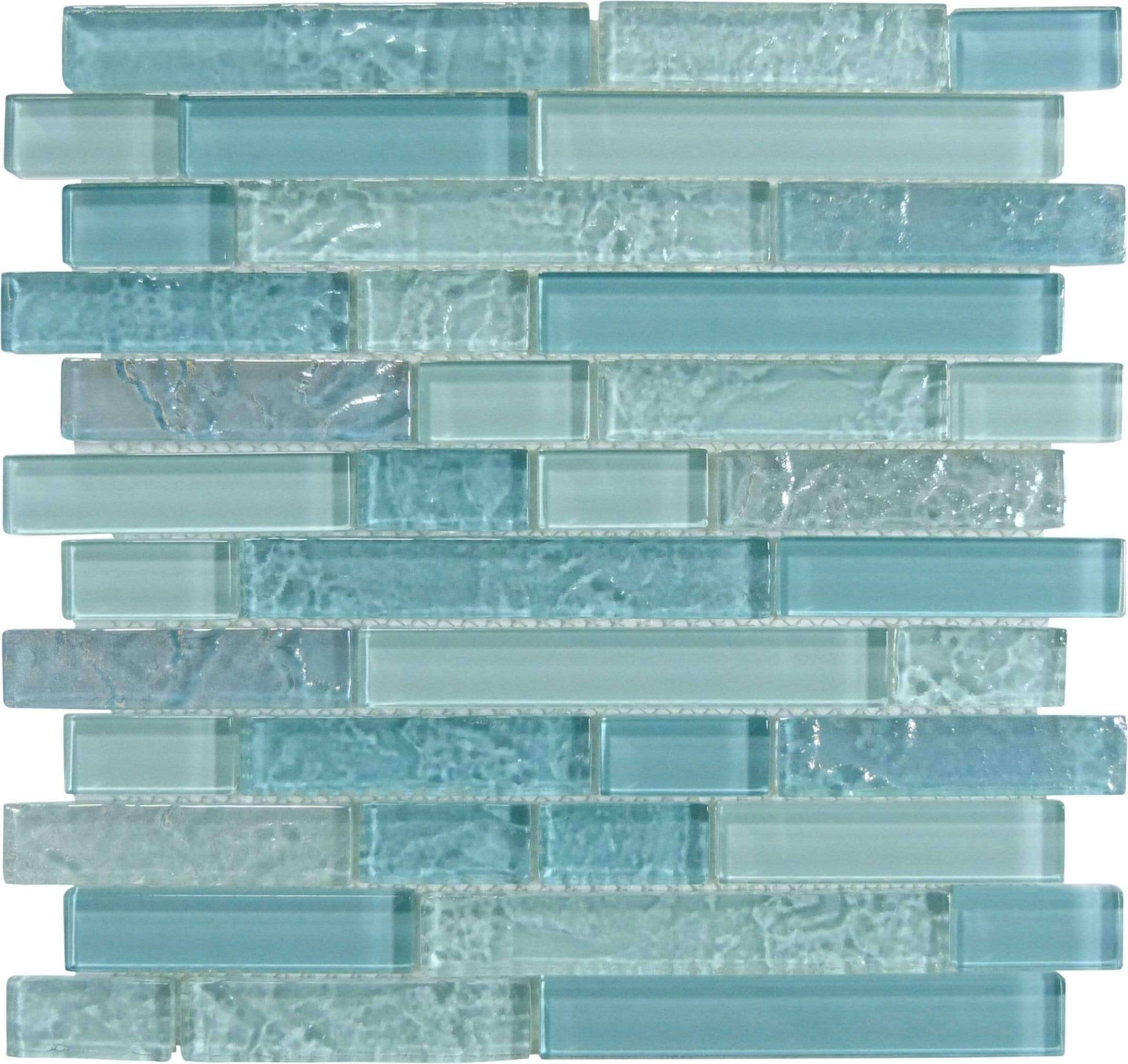 Inagua Random Brick Glossy and Iridescent Glass Pool Tile Universal Glass Designs