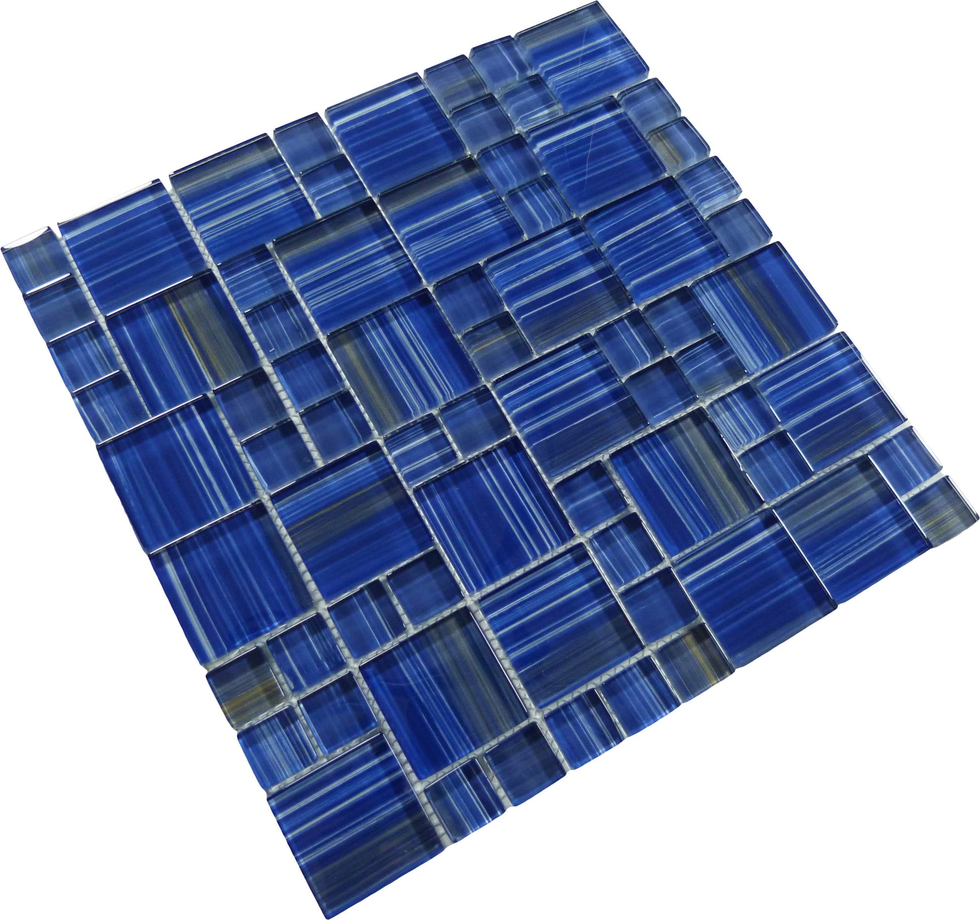 Hawai Blue Mix Glossy Glass Pool Tile Universal Glass Designs