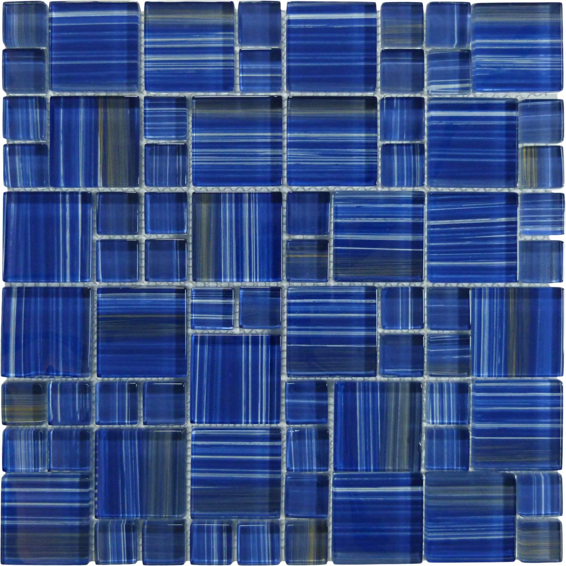 Hawai Blue Mix Glossy Glass Pool Tile Universal Glass Designs