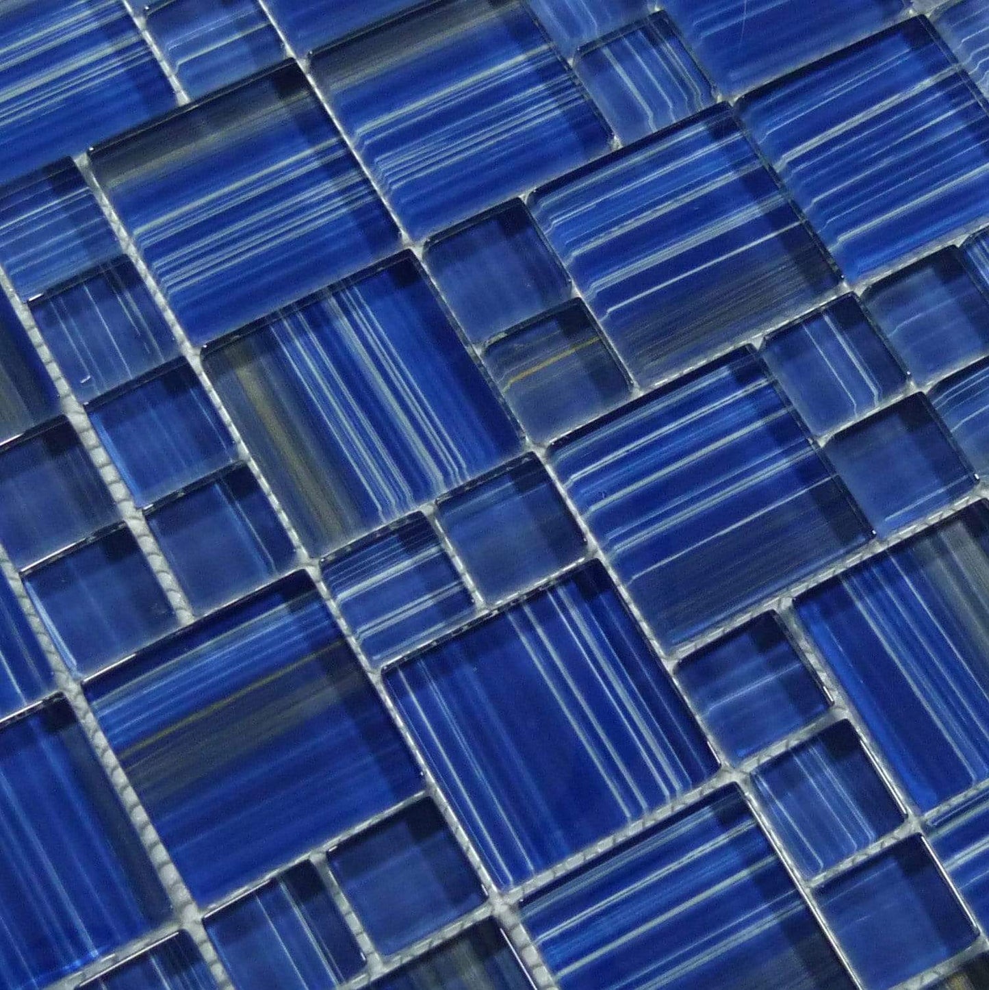 Hawai Blue Mix Glossy Glass Pool Tile Universal Glass Designs