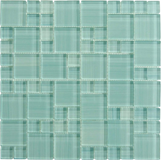 Hawai Turquoise Mix Glossy Glass Pool Tile Universal Glass Designs