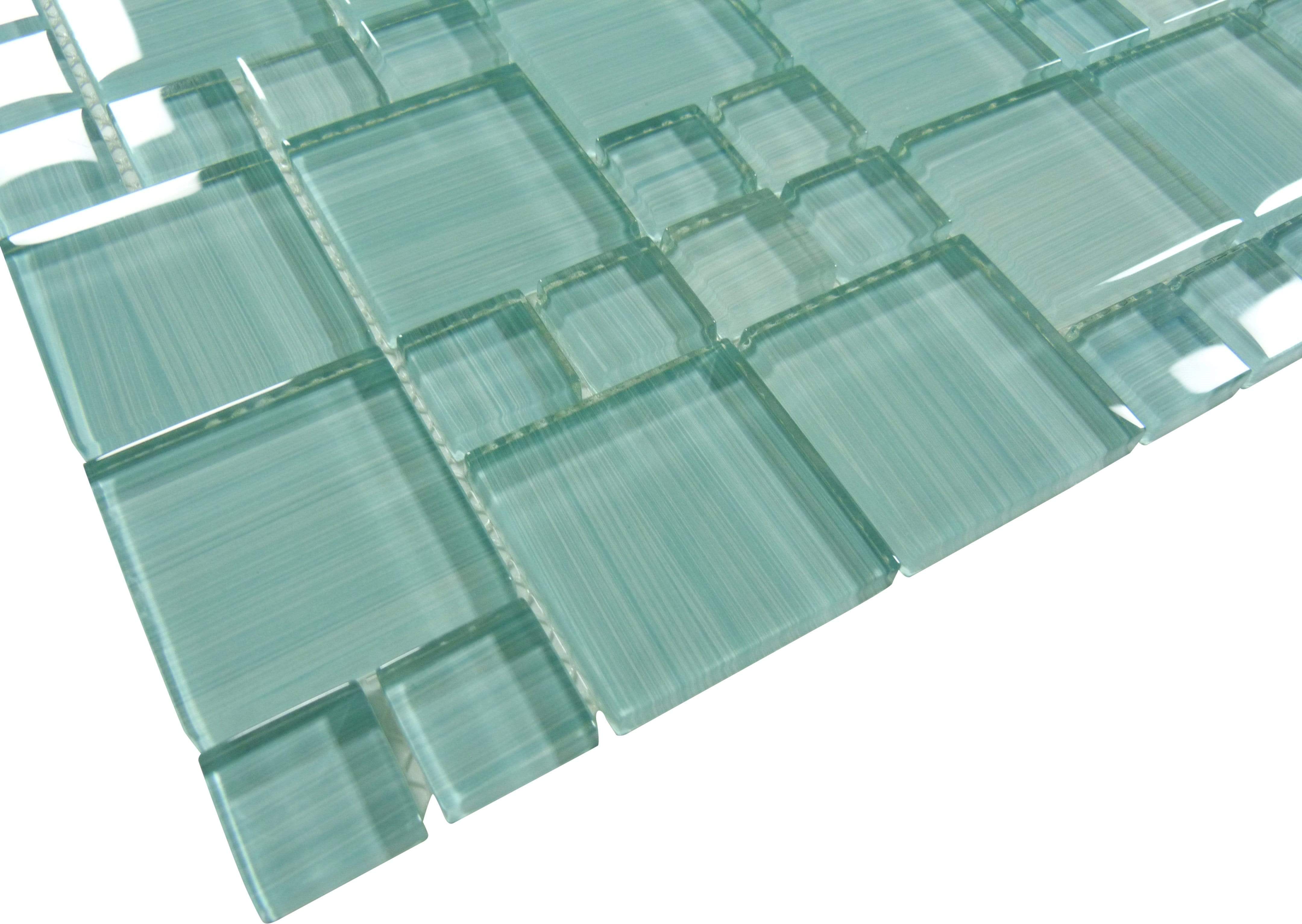 Hawai Turquoise Mix Glossy Glass Pool Tile Universal Glass Designs