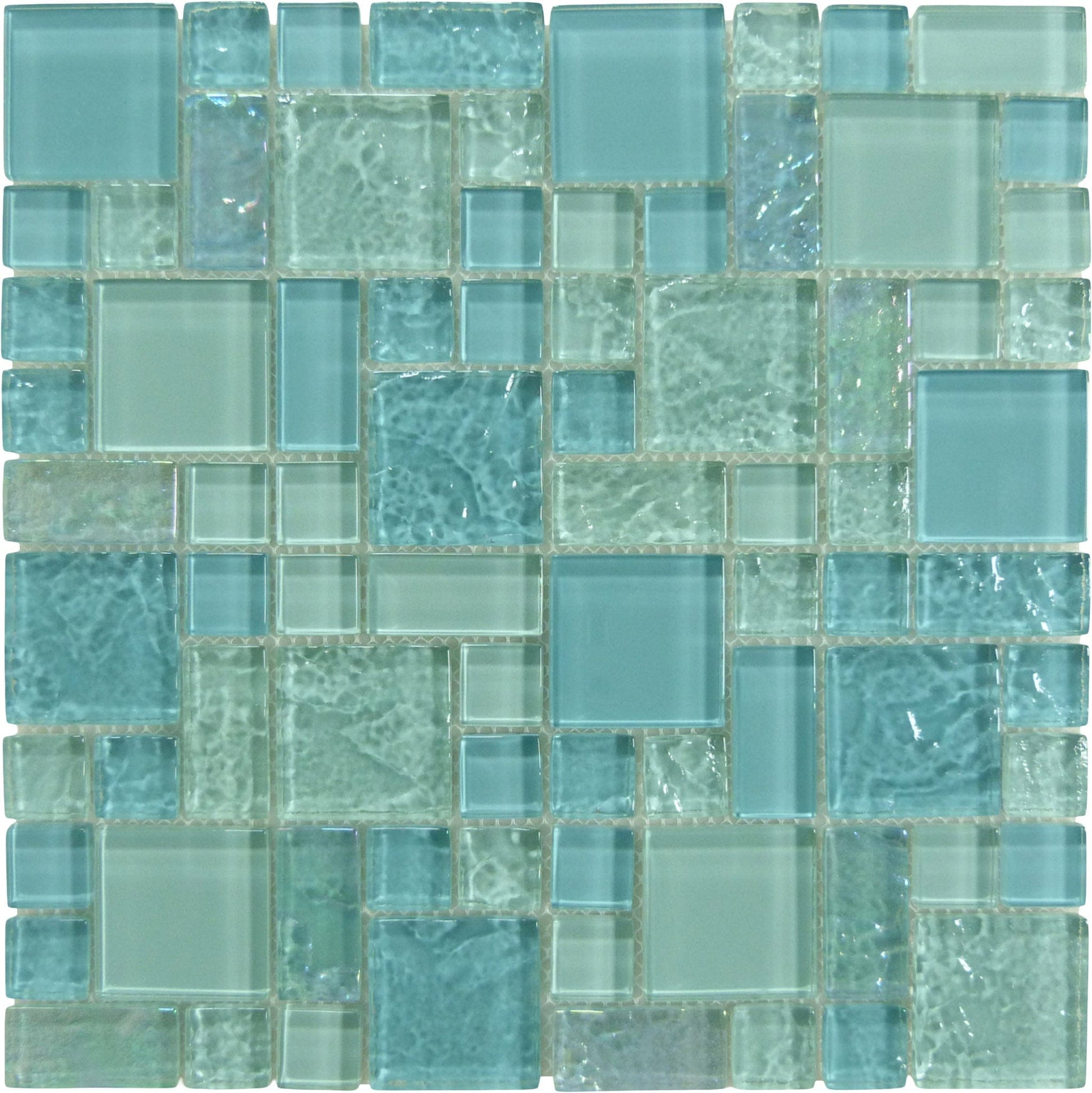 Inagua Unique Shapes Glossy and Iridescent Glass Tile Universal Glass Designs