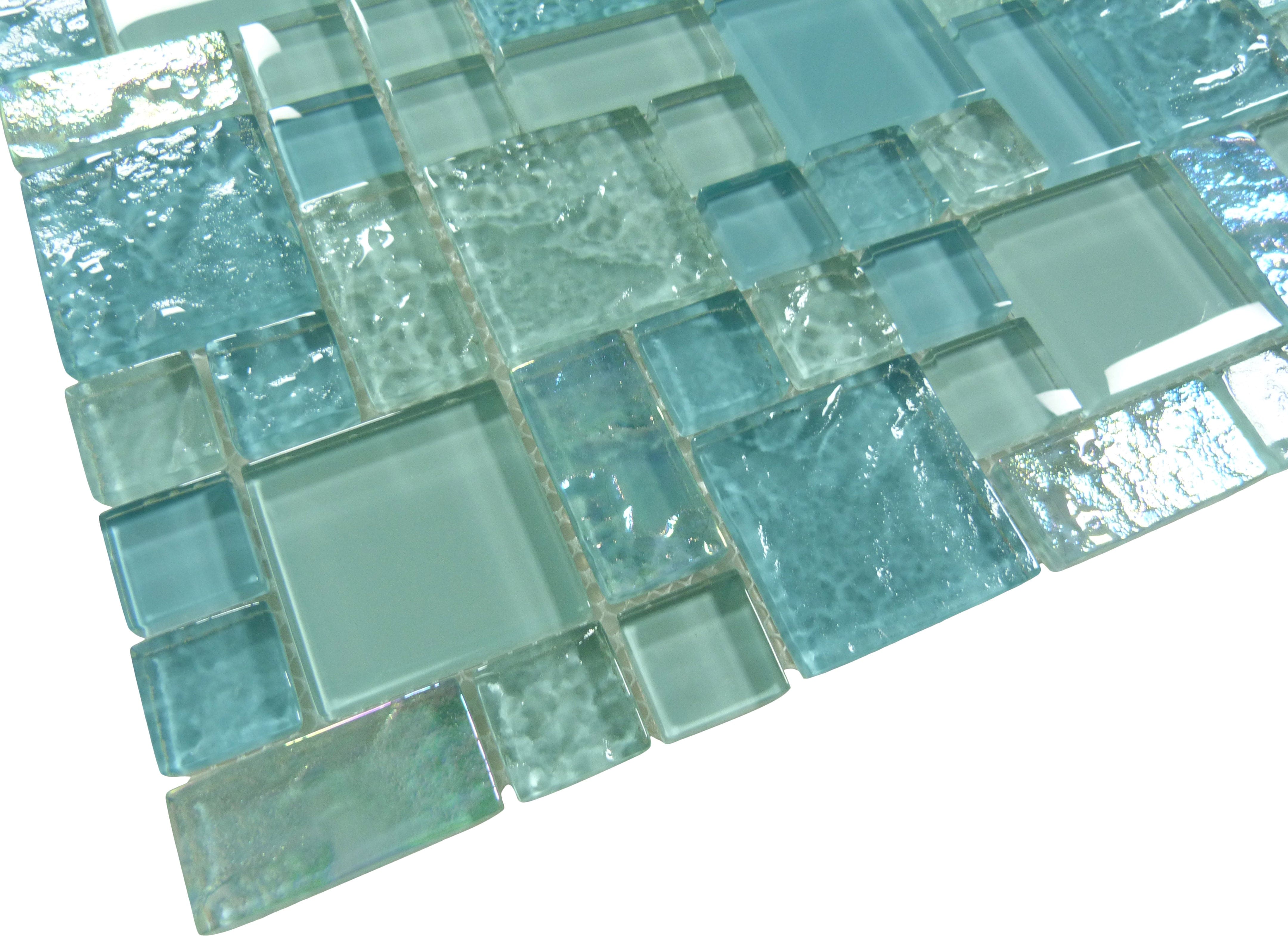 Inagua Unique Shapes Glossy and Iridescent Glass Tile Universal Glass Designs