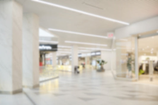 Blurred Marble Tile Interior in a Modern Shopping Mall