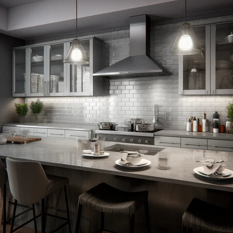 Modern Kitchen with White Subway Tile Kitchen Backsplash