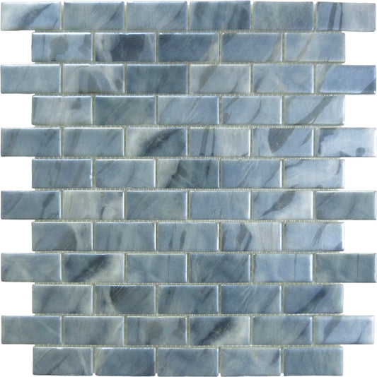 Oasis Grey 1x2 Matte Glass Tile