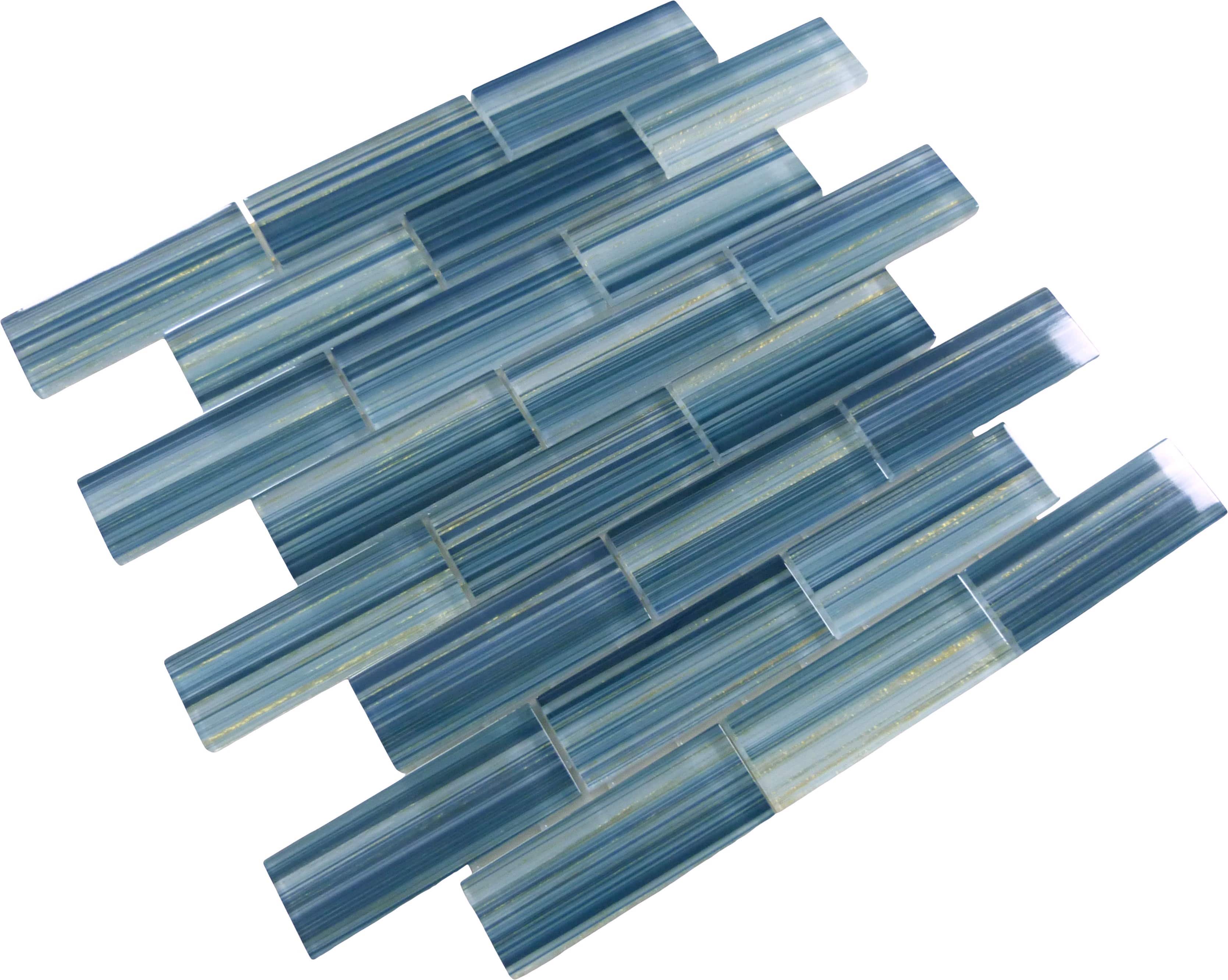 Renascence Indigo Gold 1.5x4 Glass Tile