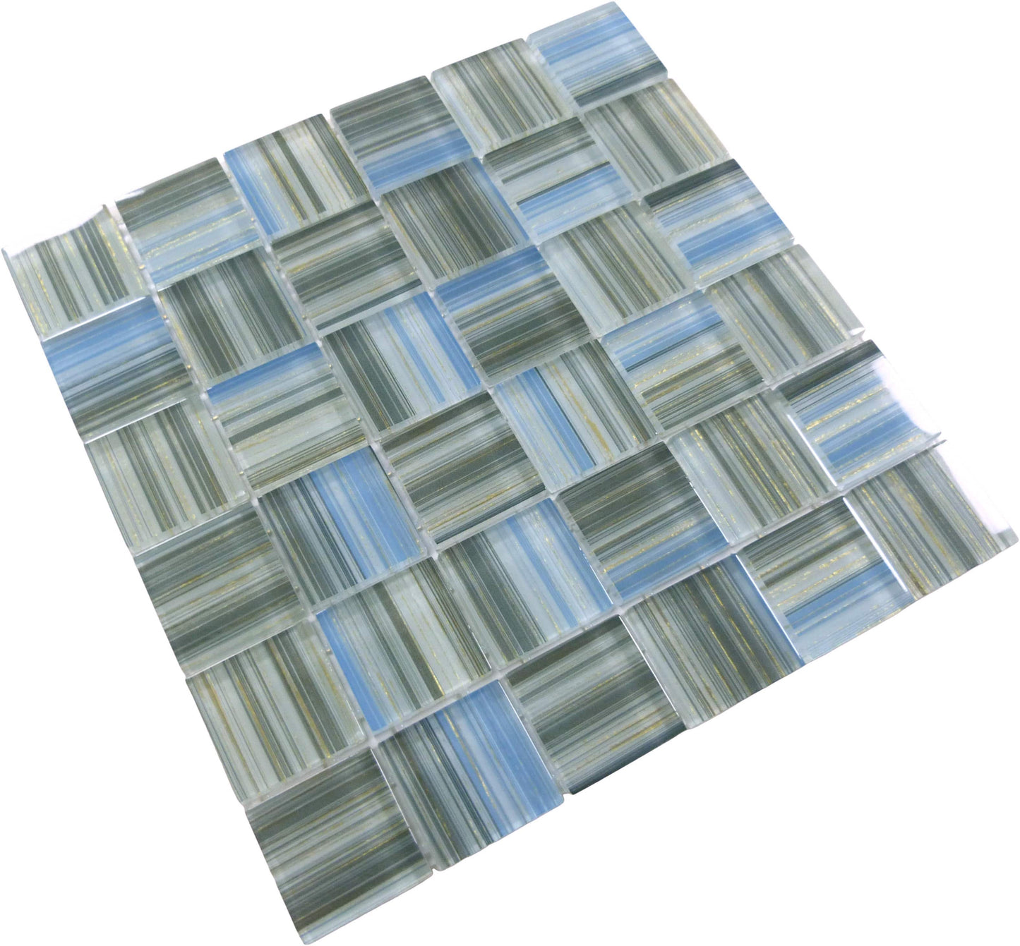 Renascence Cerulean Gold 2x2 Glass Tile