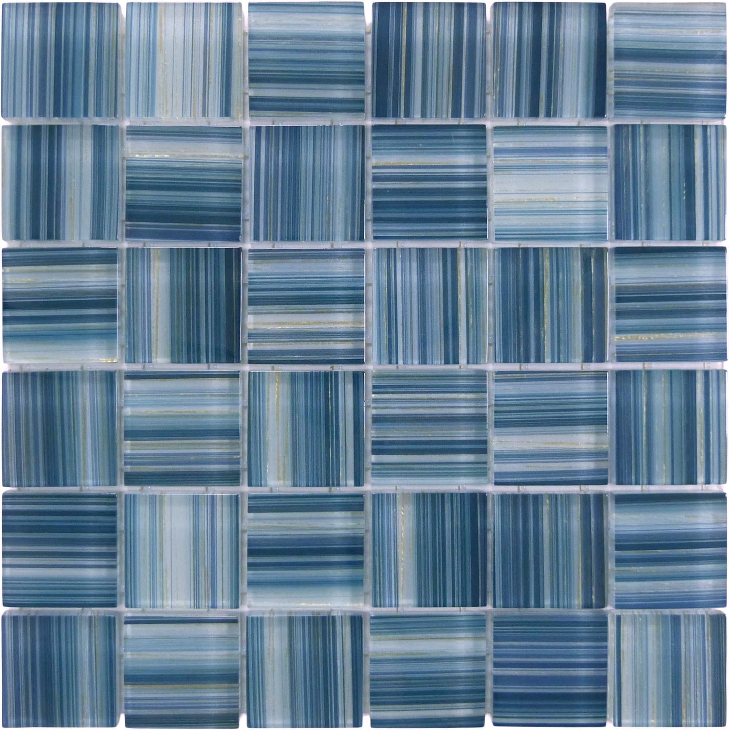 Renascence Indigo Gold 2x2 Glass Tile