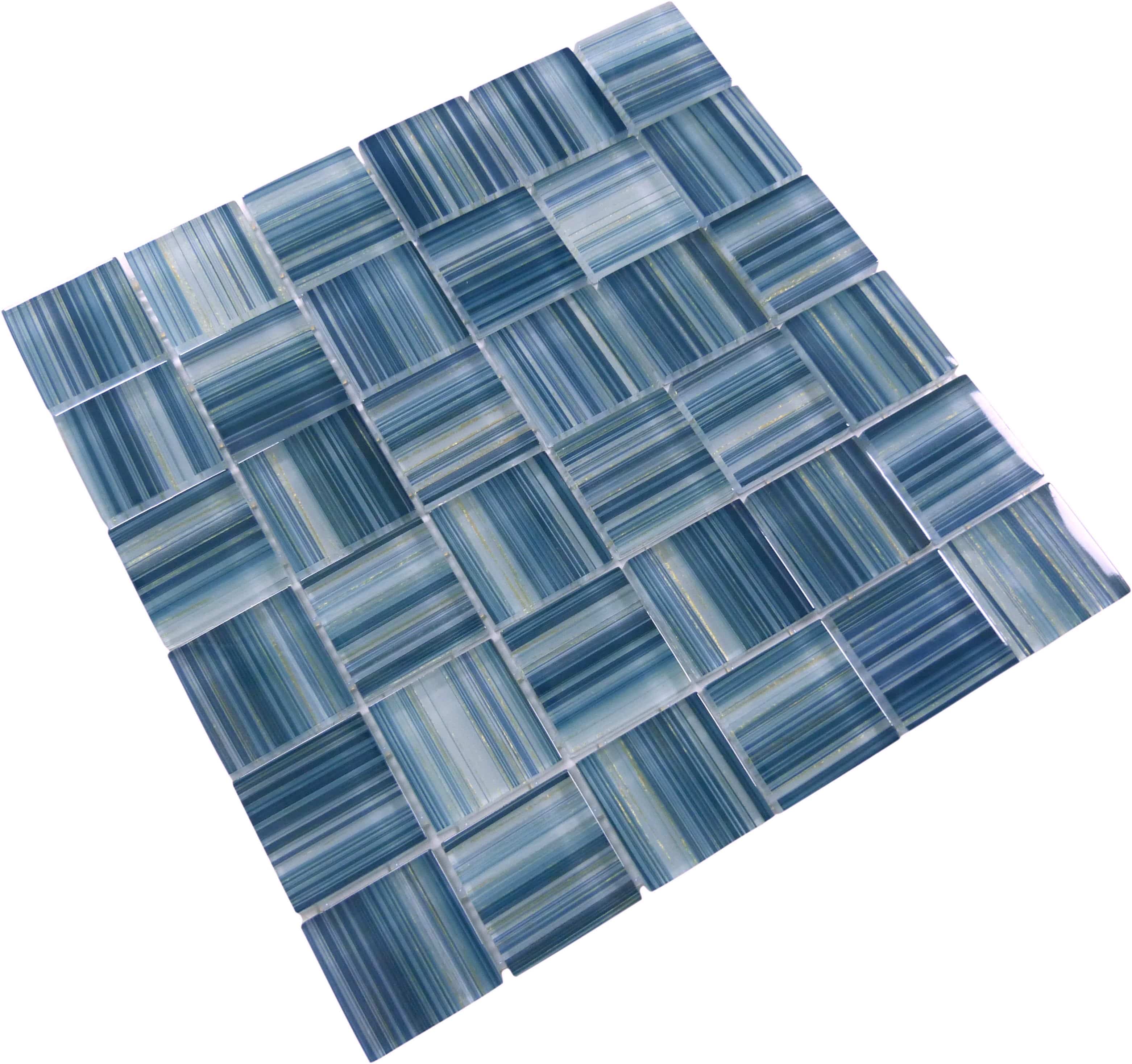 Renascence Indigo Gold 2x2 Glass Tile