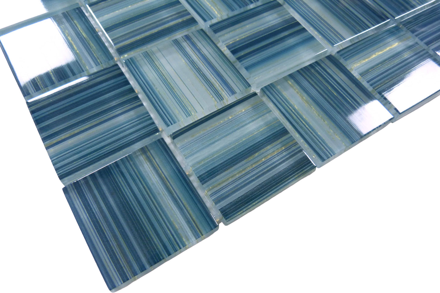 Renascence Indigo Gold 2x2 Glass Tile