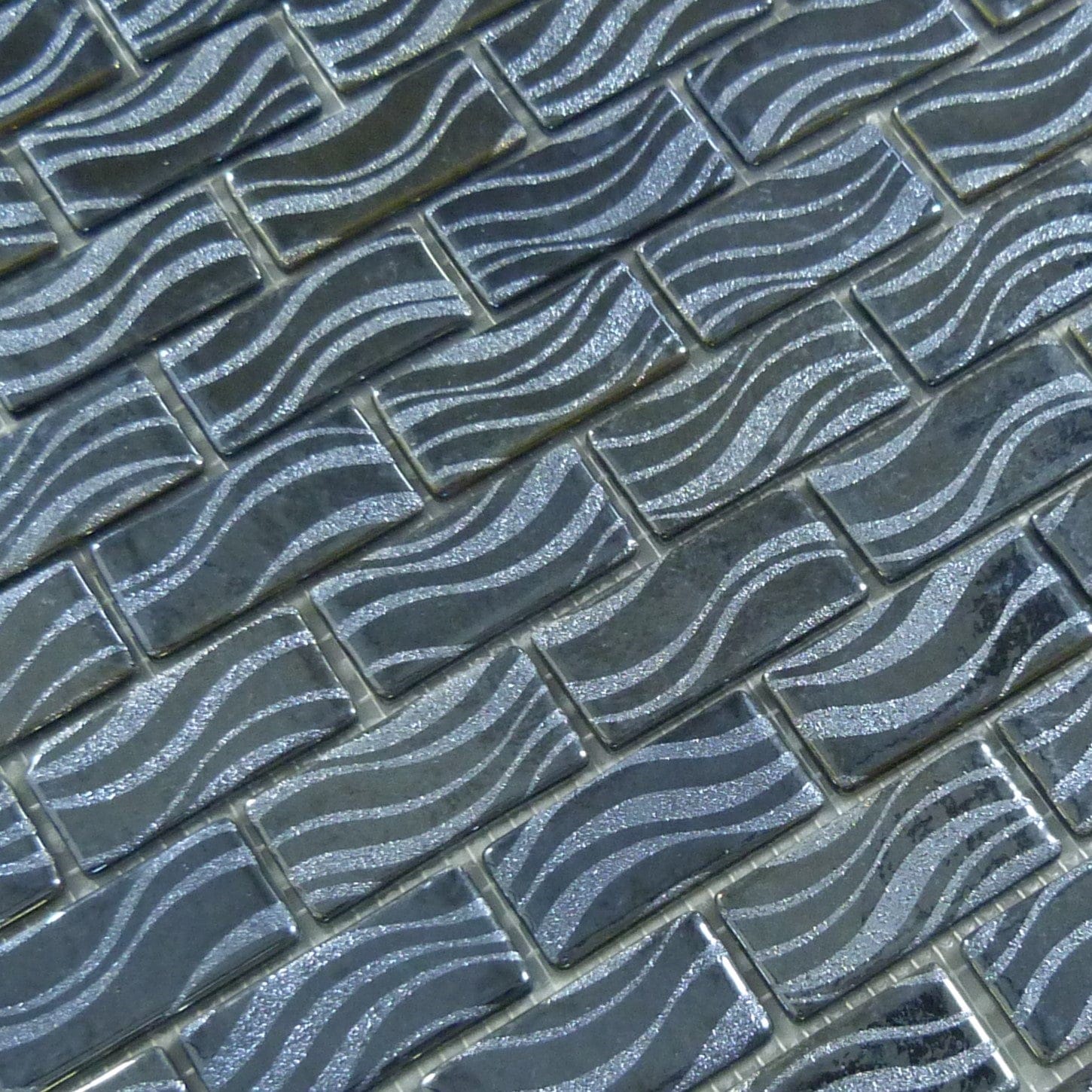Glitter Black 1x2 Glossy Glass Tile Absolut Glass