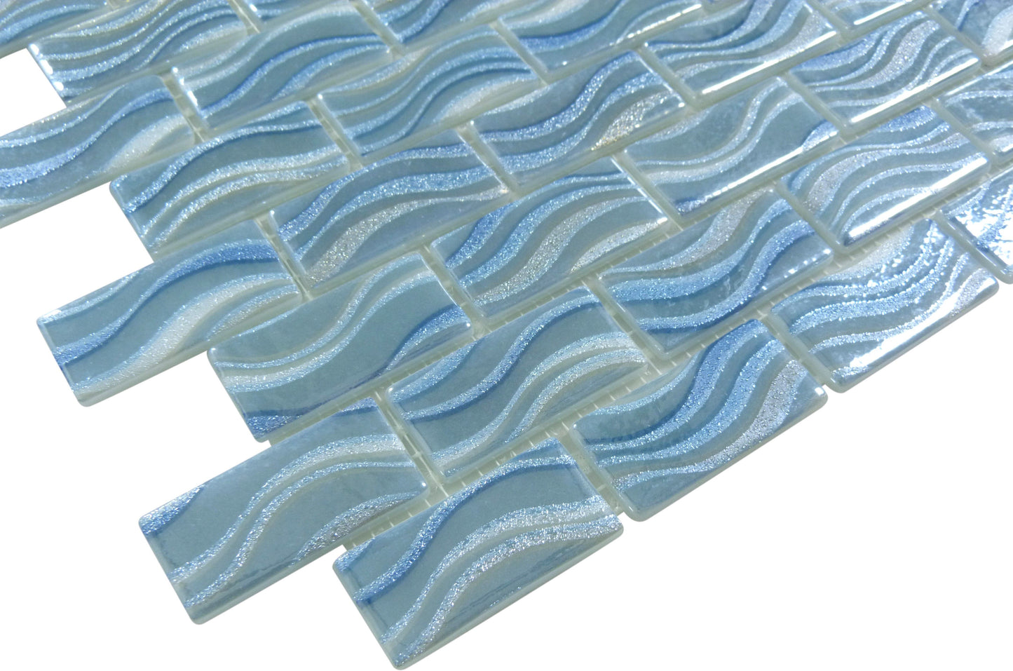 Glitter Sky 1x2 Glossy Glass Tile Absolut Glass