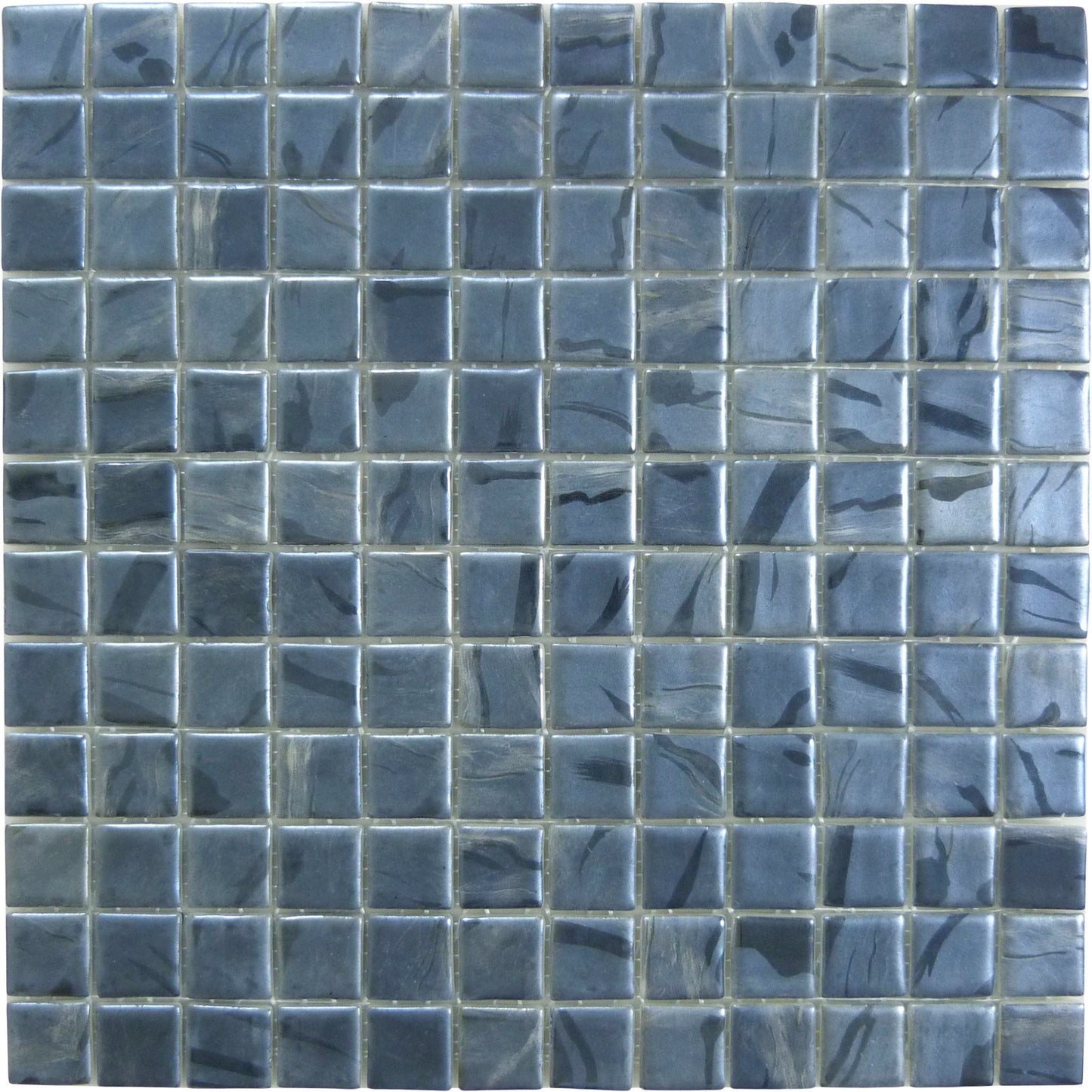 Oasis Black 1x1 Matte Glass Tile Absolut Glass