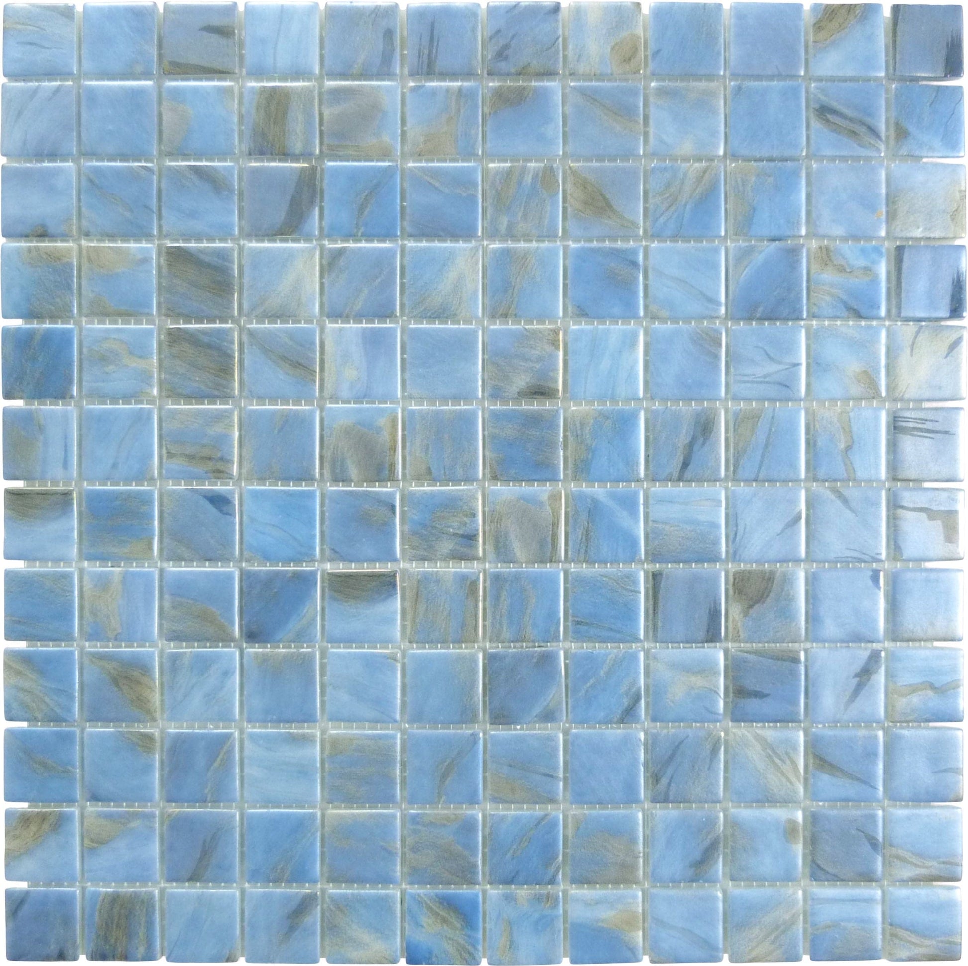 Oasis Blue 1x1 Matte Glass Tile Absolut Glass