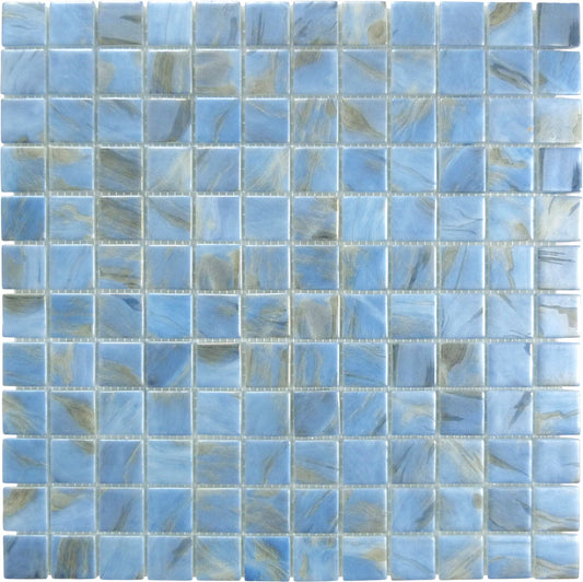 Oasis Blue 1x1 Matte Glass Tile Absolut Glass