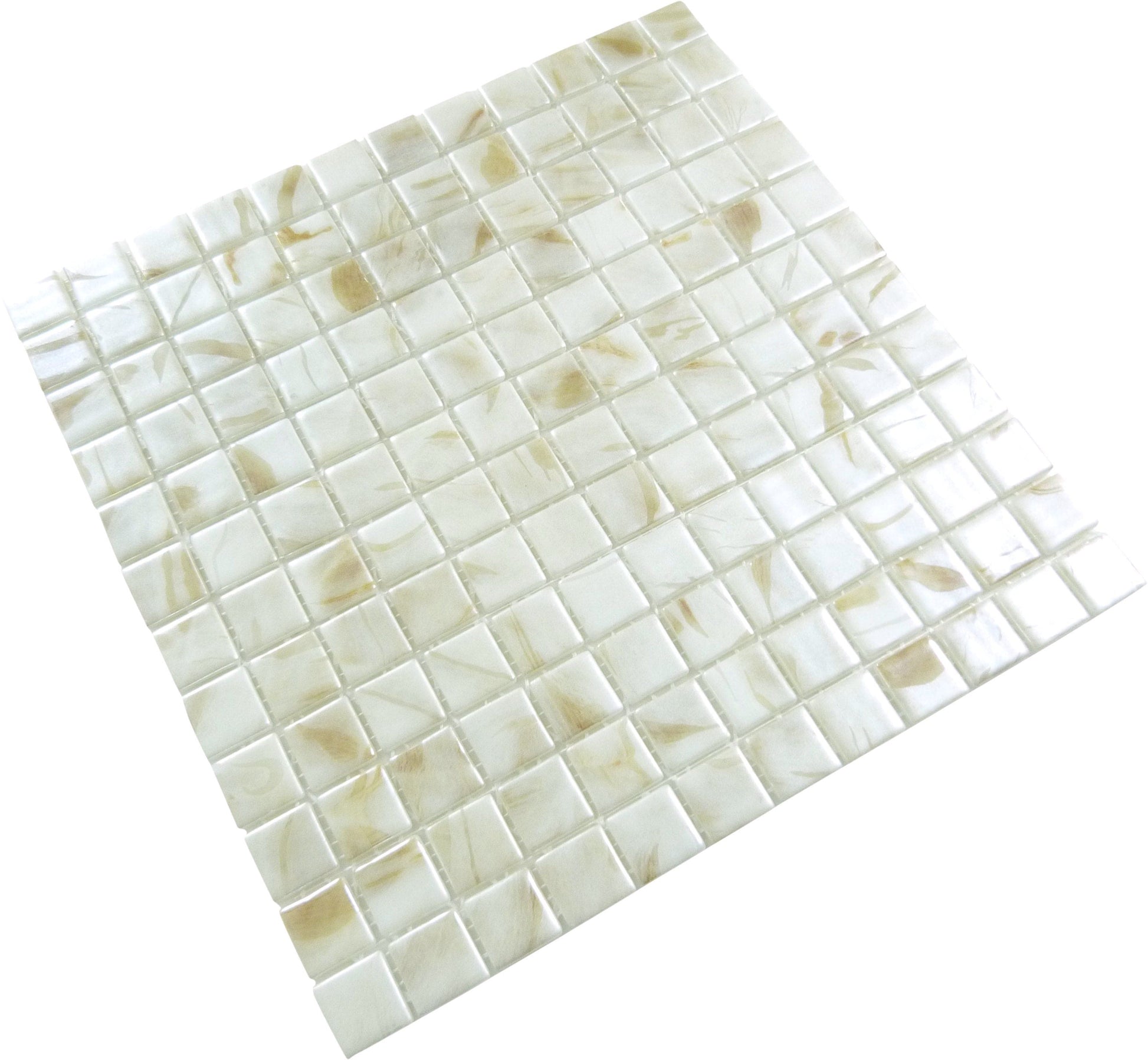 Oasis Marfil White 1x1 Matte Glass Tile Absolut Glass