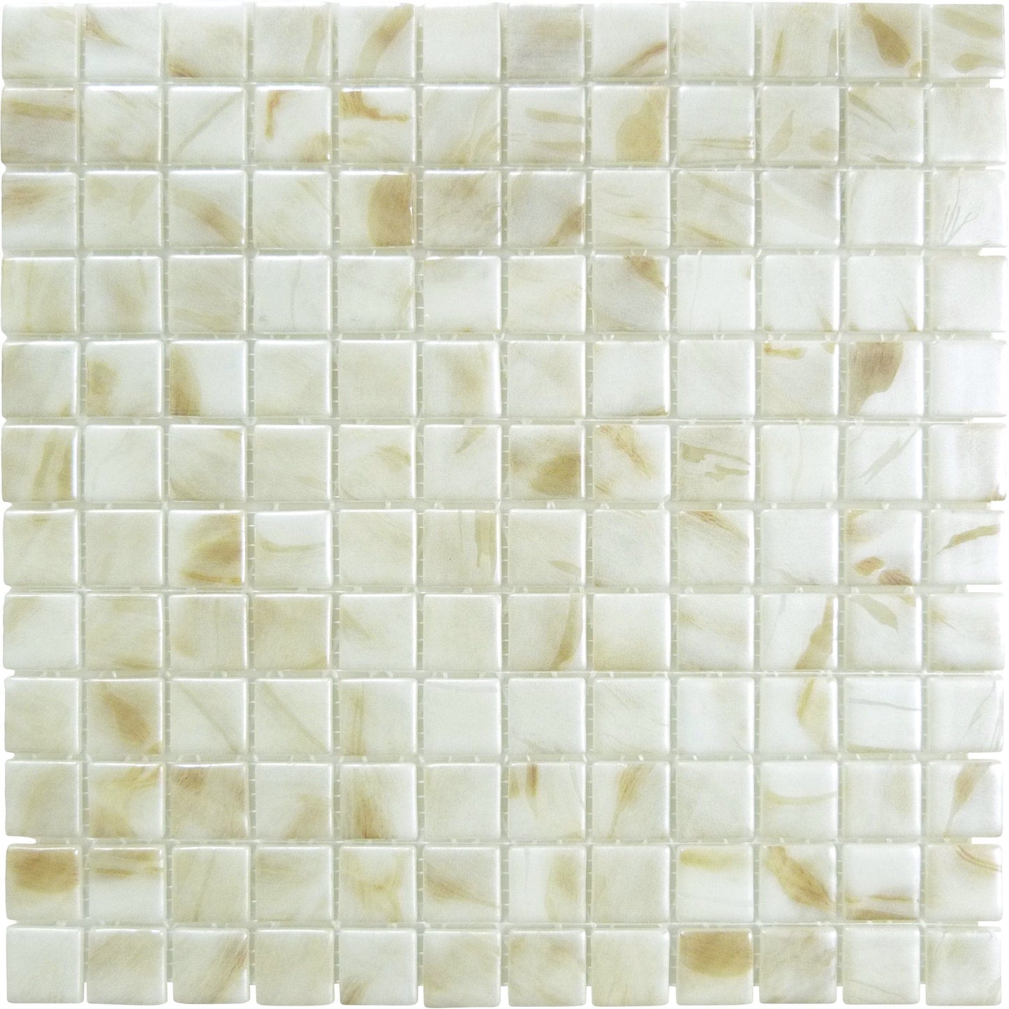 Oasis Marfil White 1x1 Matte Glass Tile Absolut Glass