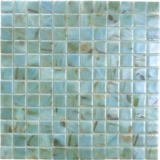 Oasis Turquoise 1x1 Matte Glass Tile Absolut Glass