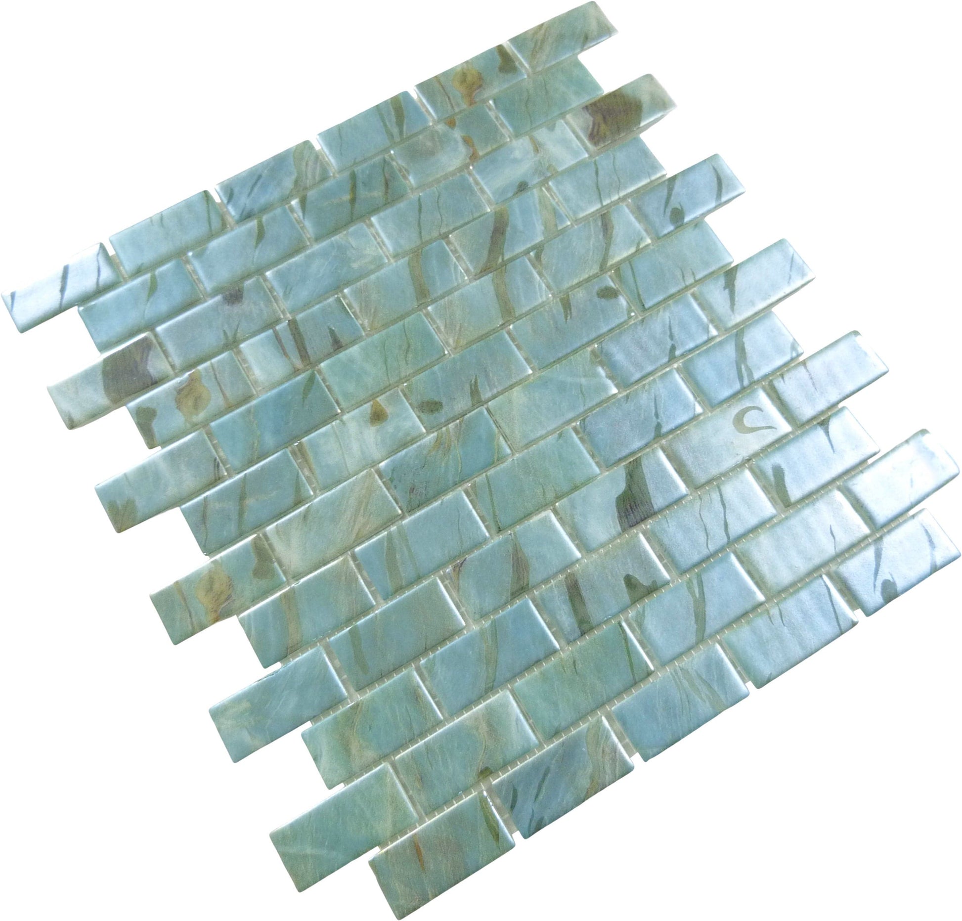 Oasis Turquoise 1x2 Matte Glass Tile Absolut Glass