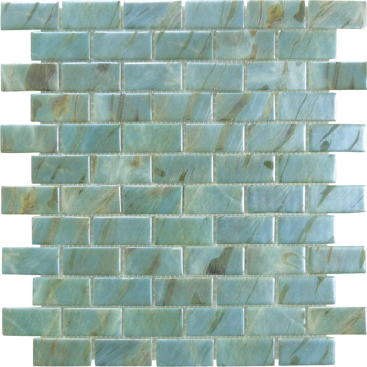 Oasis Turquoise 1x2 Matte Glass Tile Absolut Glass