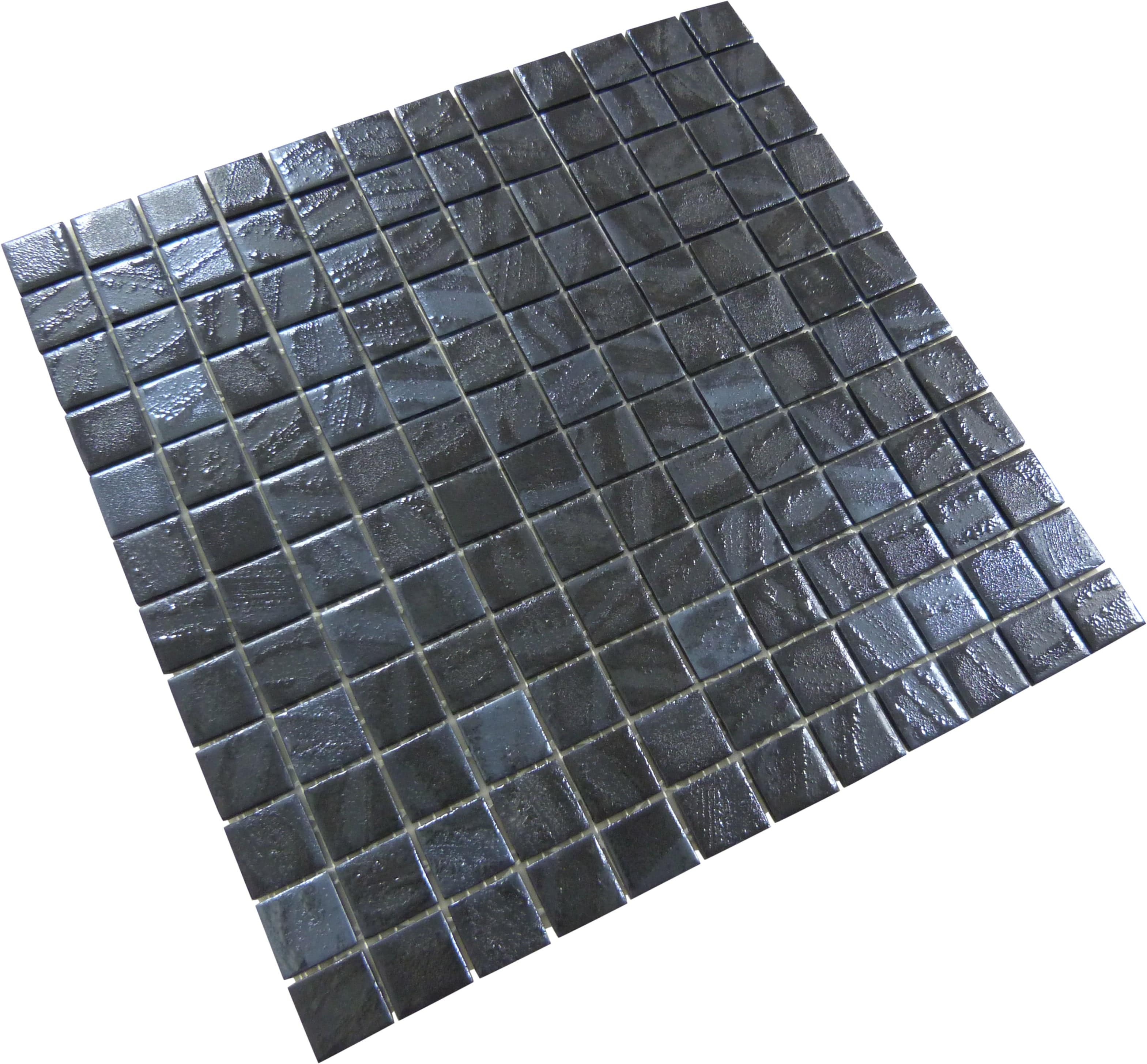 Mercury Grey 1x1 Glossy Glass Tile Absolut Glass