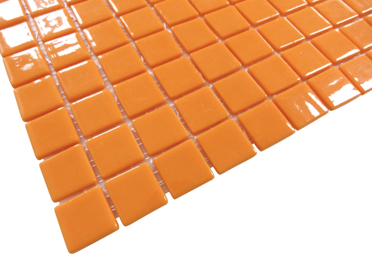 Orange 1x1 Glossy Glass Tile Absolut Glass