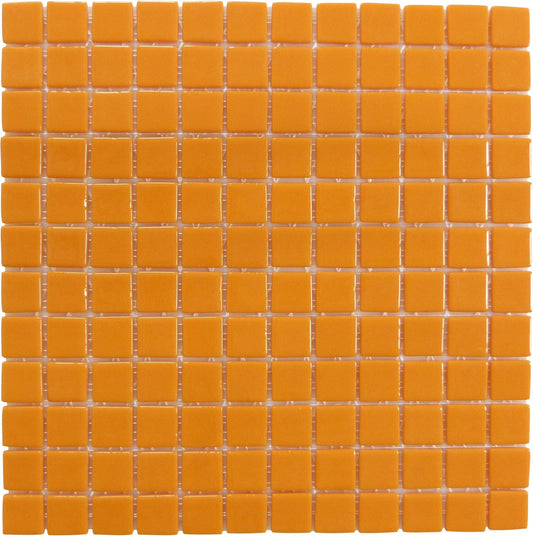 Orange 1x1 Glossy Glass Tile Absolut Glass