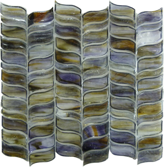 Angels Wings Blazing Star Glossy and Iridescent Glass Tile Botanical Glass
