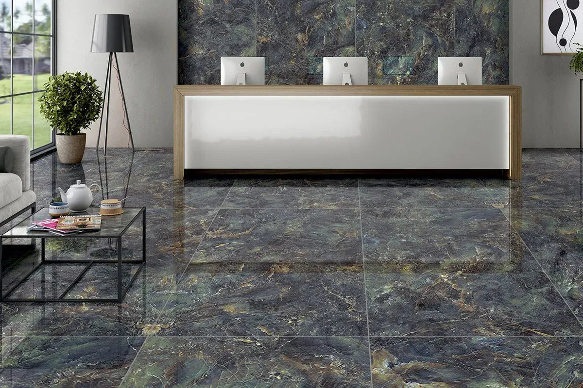 Amazonite Green 24x48 Polished Porcelain Tile Champion Tile
