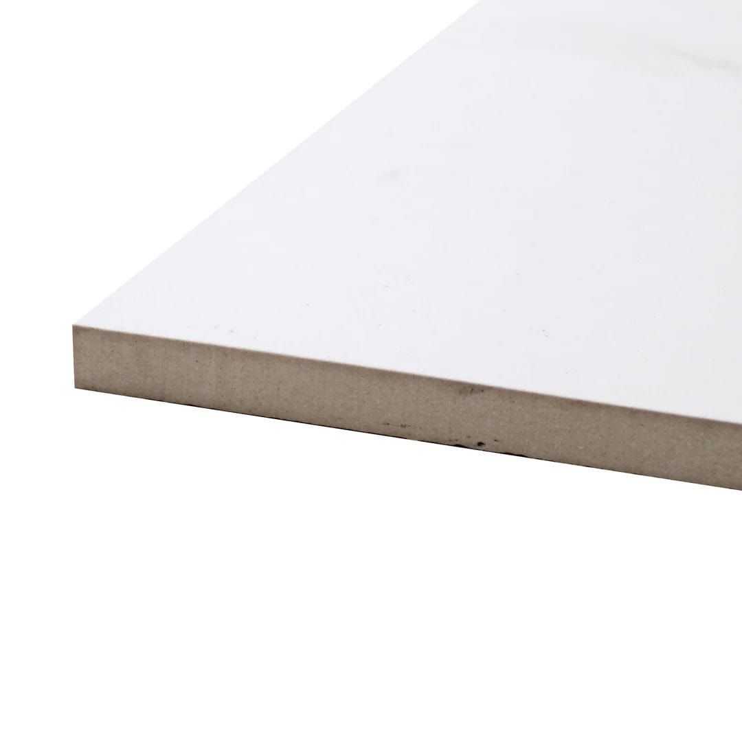 Plain White 24x48 Polished Porcelain Tile Champion Tile