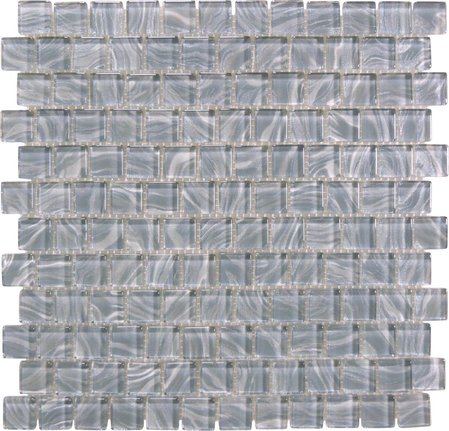 Oceanique High Tide Grey 1x1 Glossy Glass Tile Dynamic Surfaces