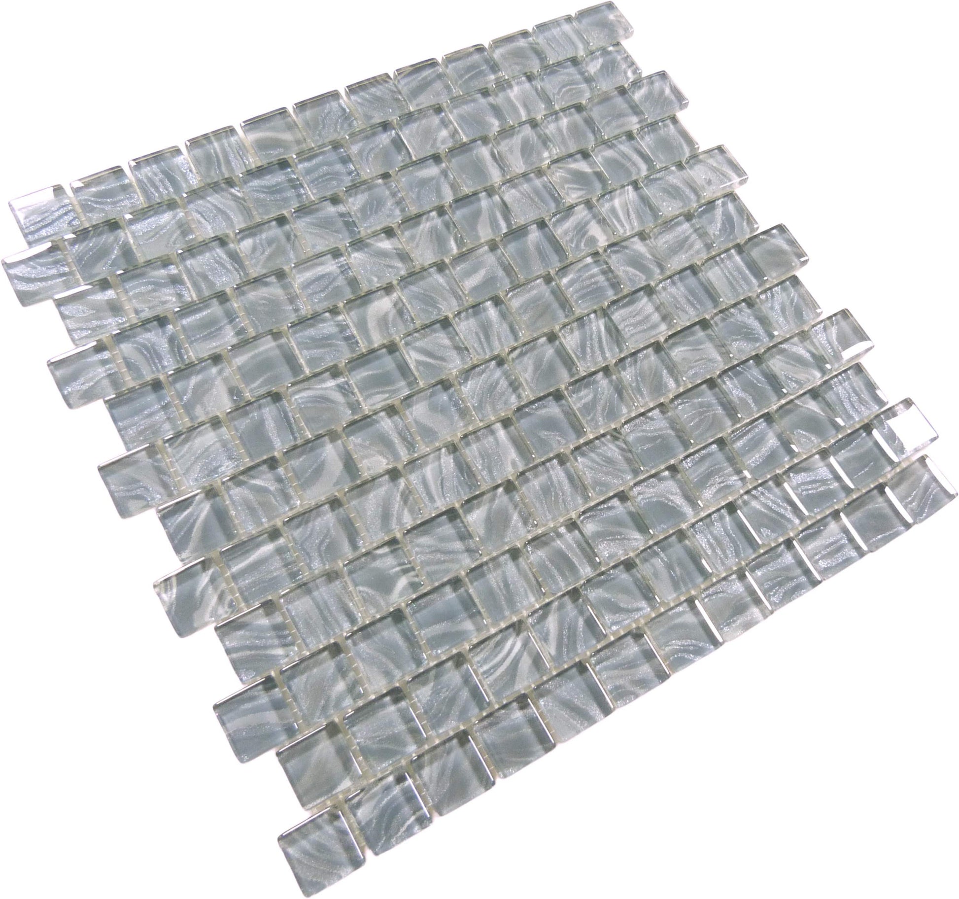 Oceanique High Tide Grey 1x1 Glossy Glass Tile Dynamic Surfaces