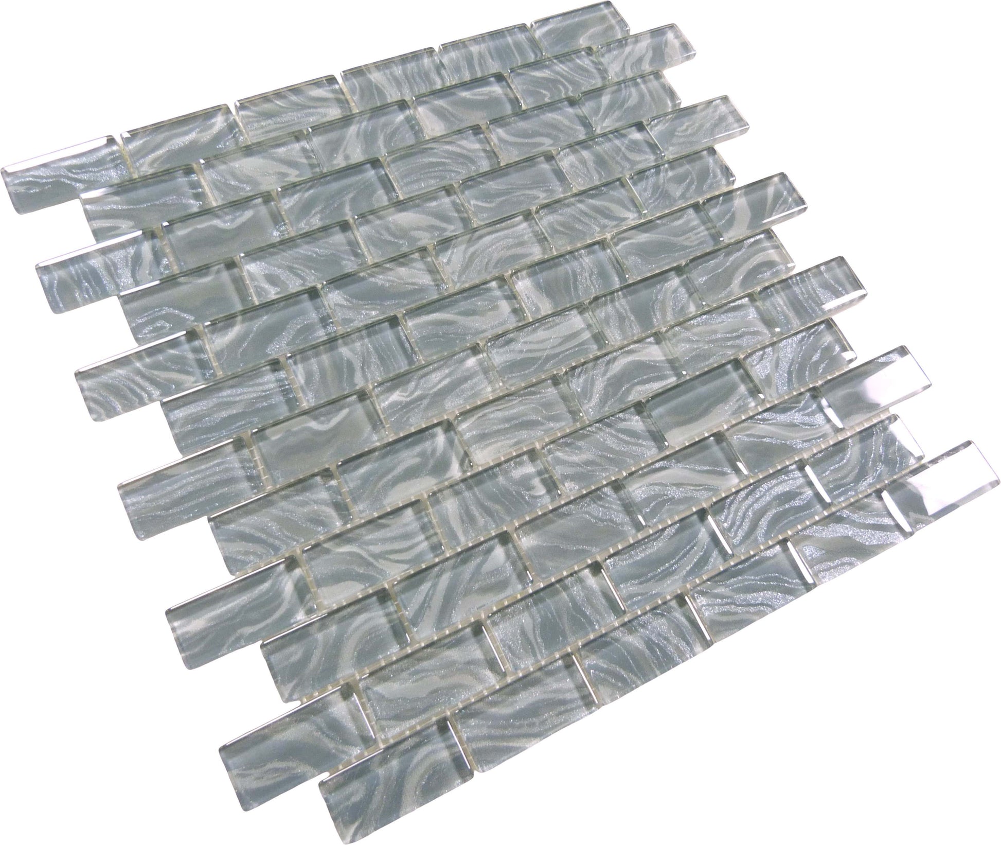 Oceanique High Tide Grey 1x2 Glossy Glass Tile Dynamic Surfaces