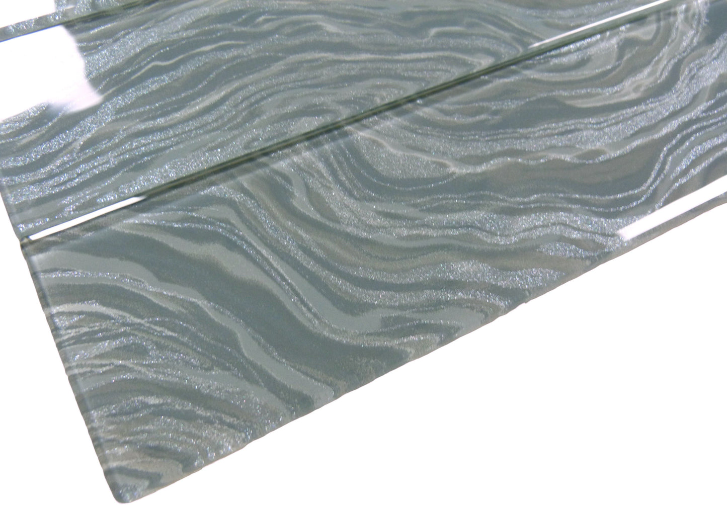 Oceanique High Tide Grey 3x12 Glossy Glass Tile Dynamic Surfaces