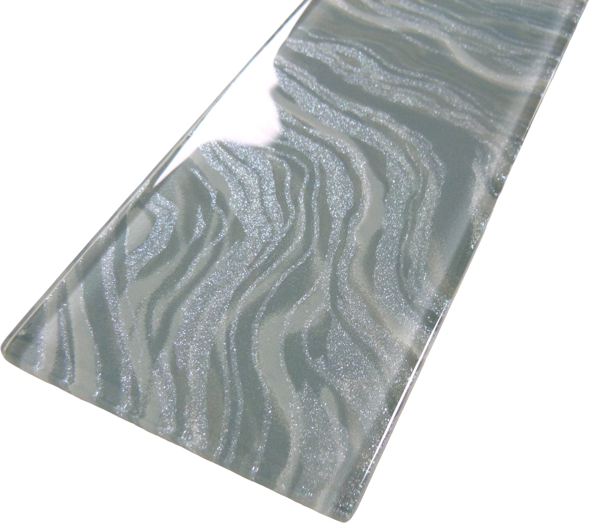 Oceanique High Tide Grey 3x12 Glossy Glass Tile Dynamic Surfaces