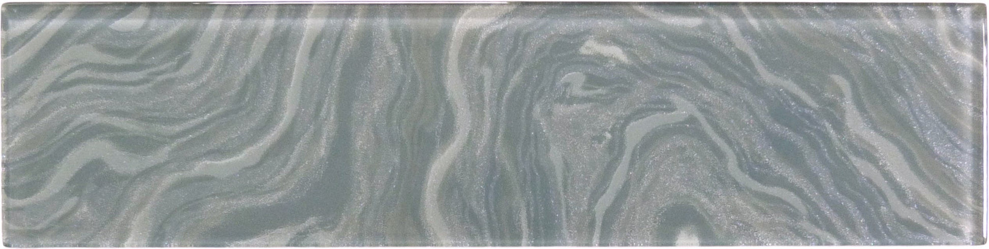 Oceanique High Tide Grey 3x12 Glossy Glass Tile Dynamic Surfaces